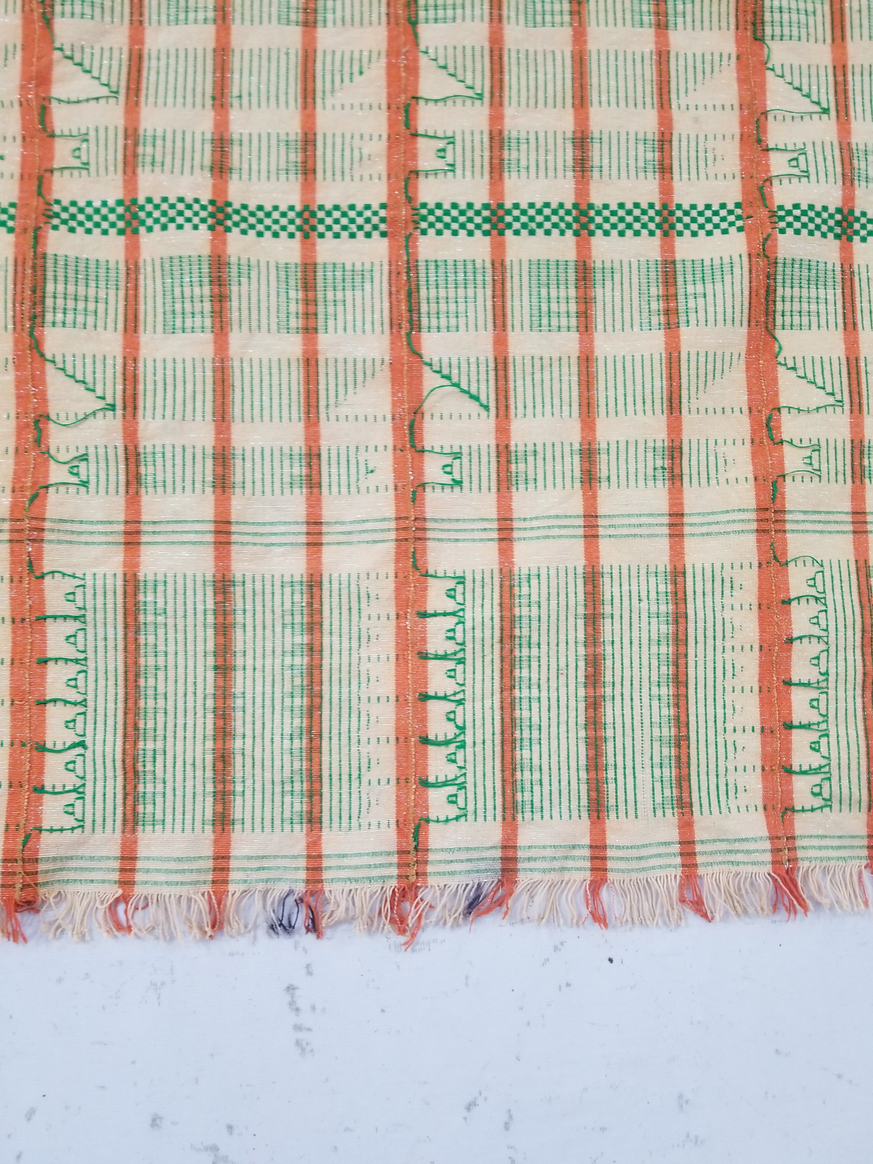 Vintage African Inspired Handwoven Geometric Pattern Tapestry Panel 180x123cm