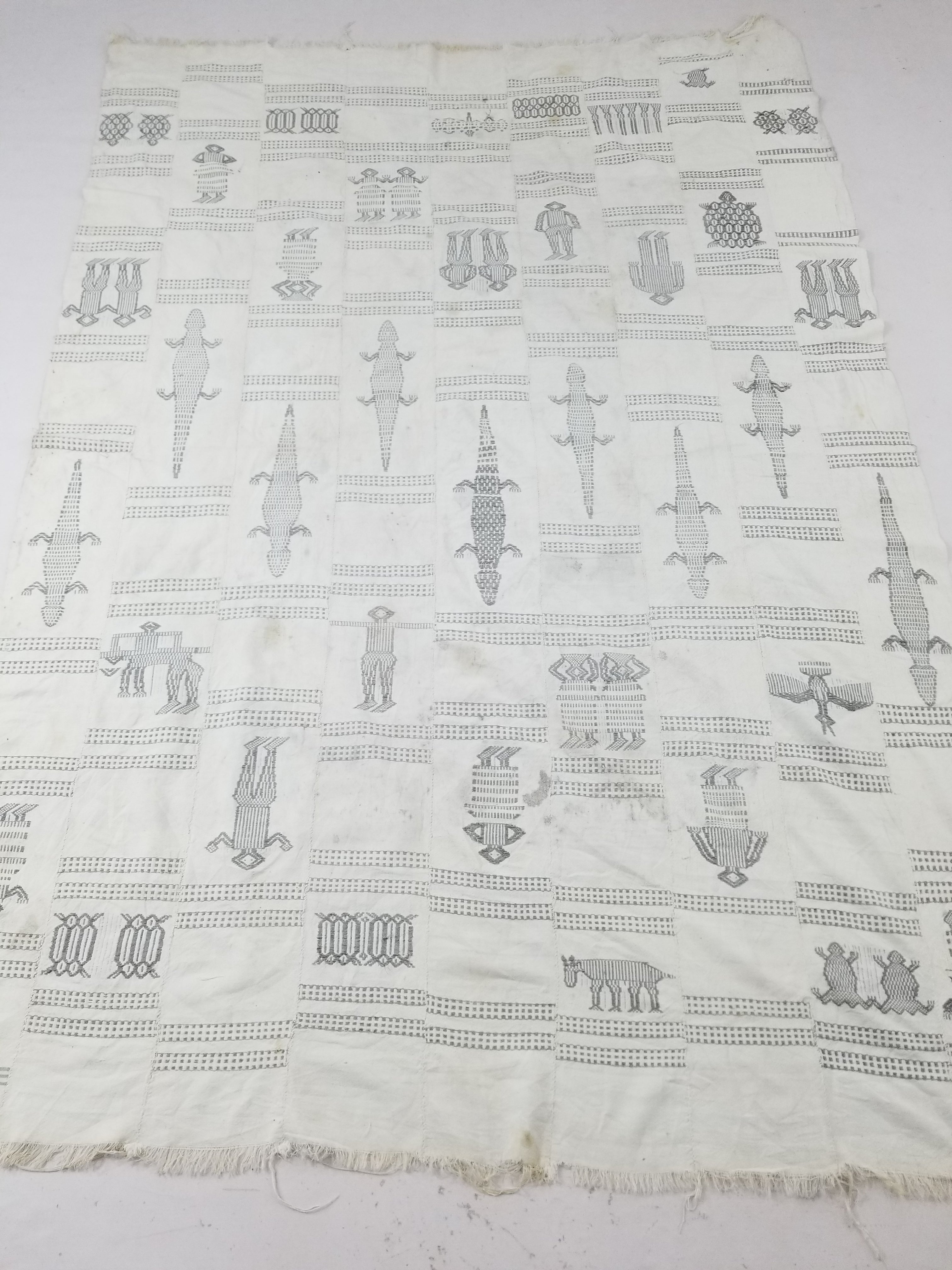 Vintage African Burkina Faso Handwoven Mossi Cloth Textile 200x140cm