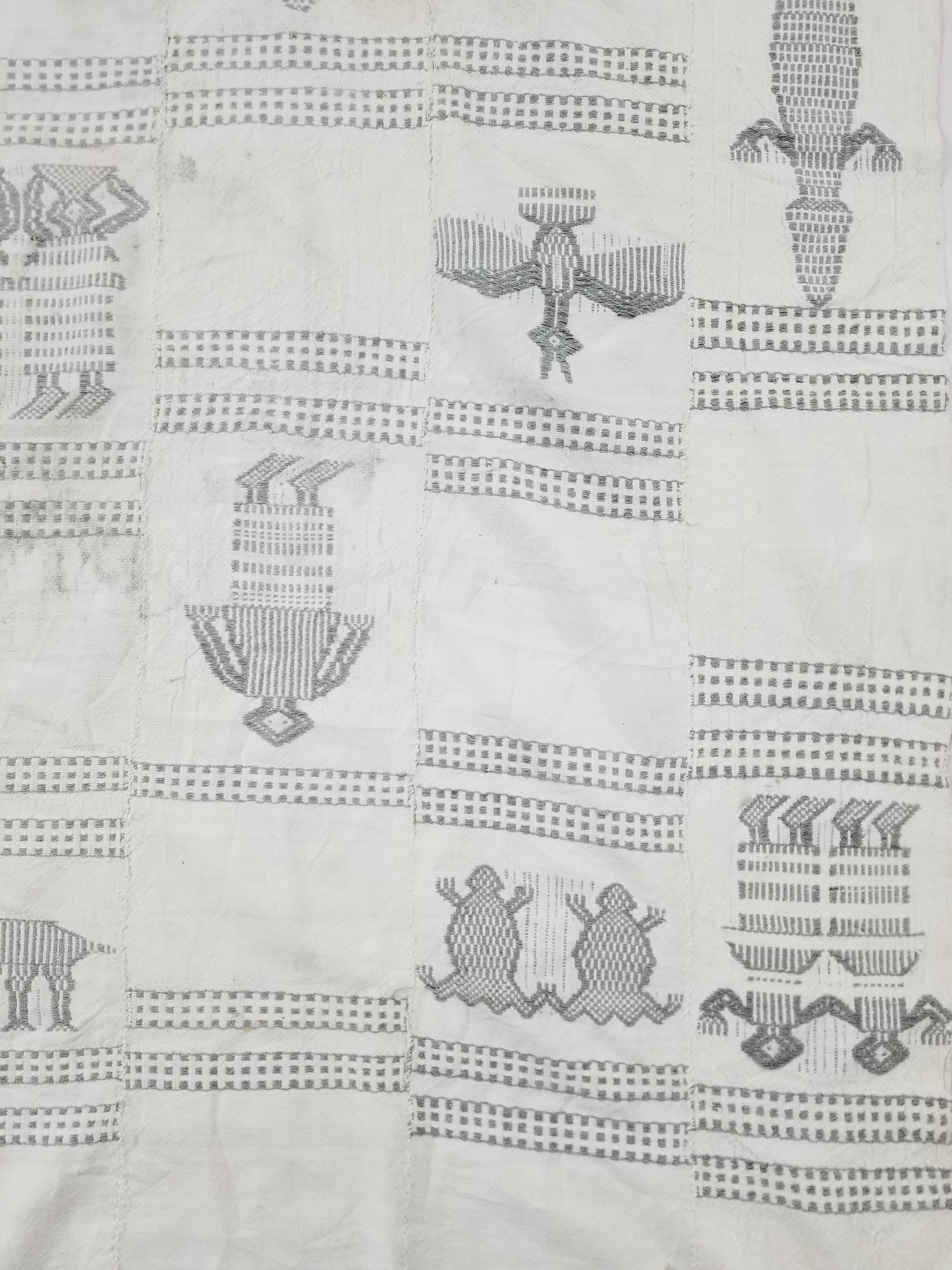 Vintage African Burkina Faso Handwoven Mossi Cloth Textile 200x140cm