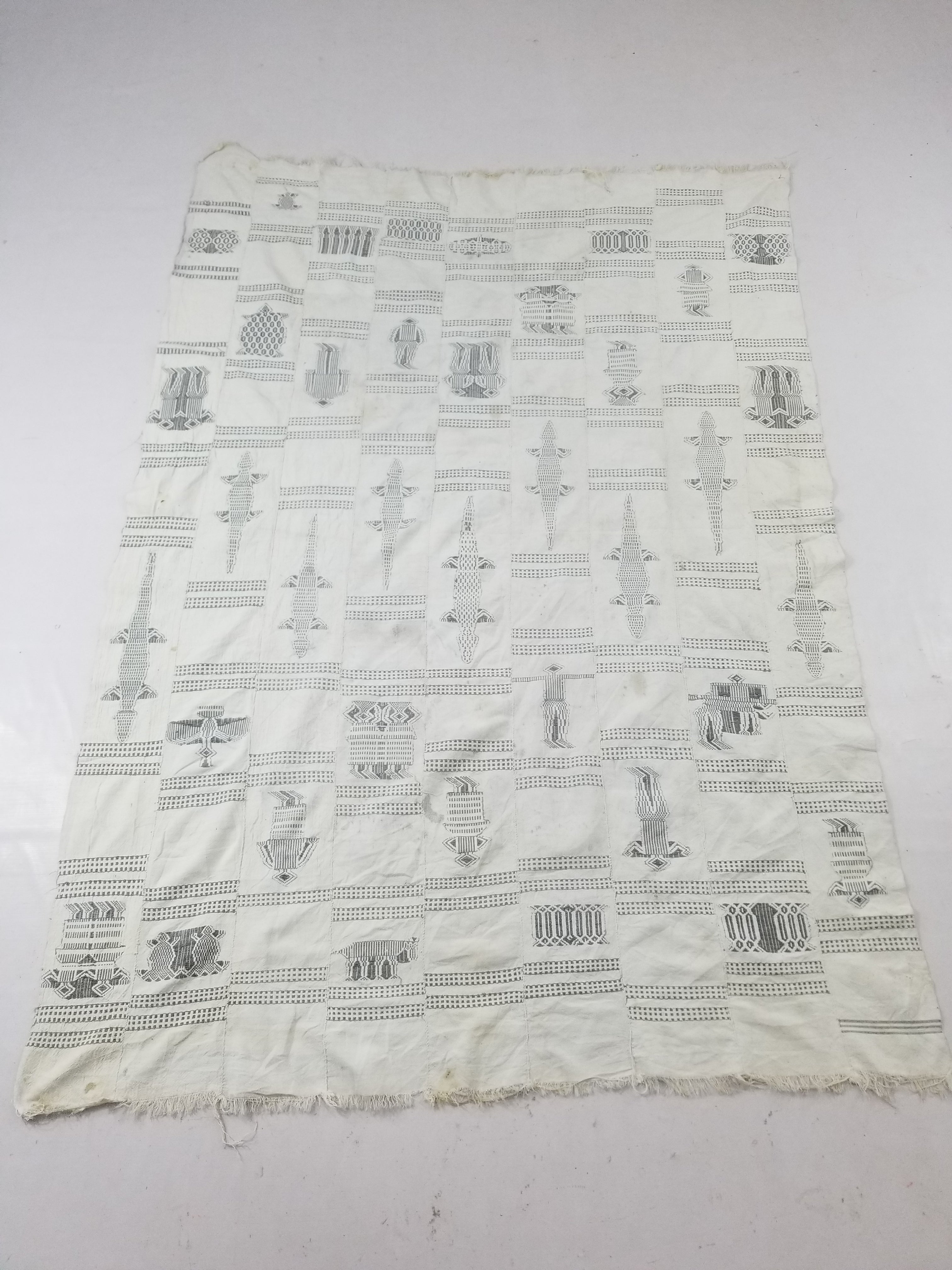 Vintage African Burkina Faso Handwoven Mossi Cloth Textile 200x140cm