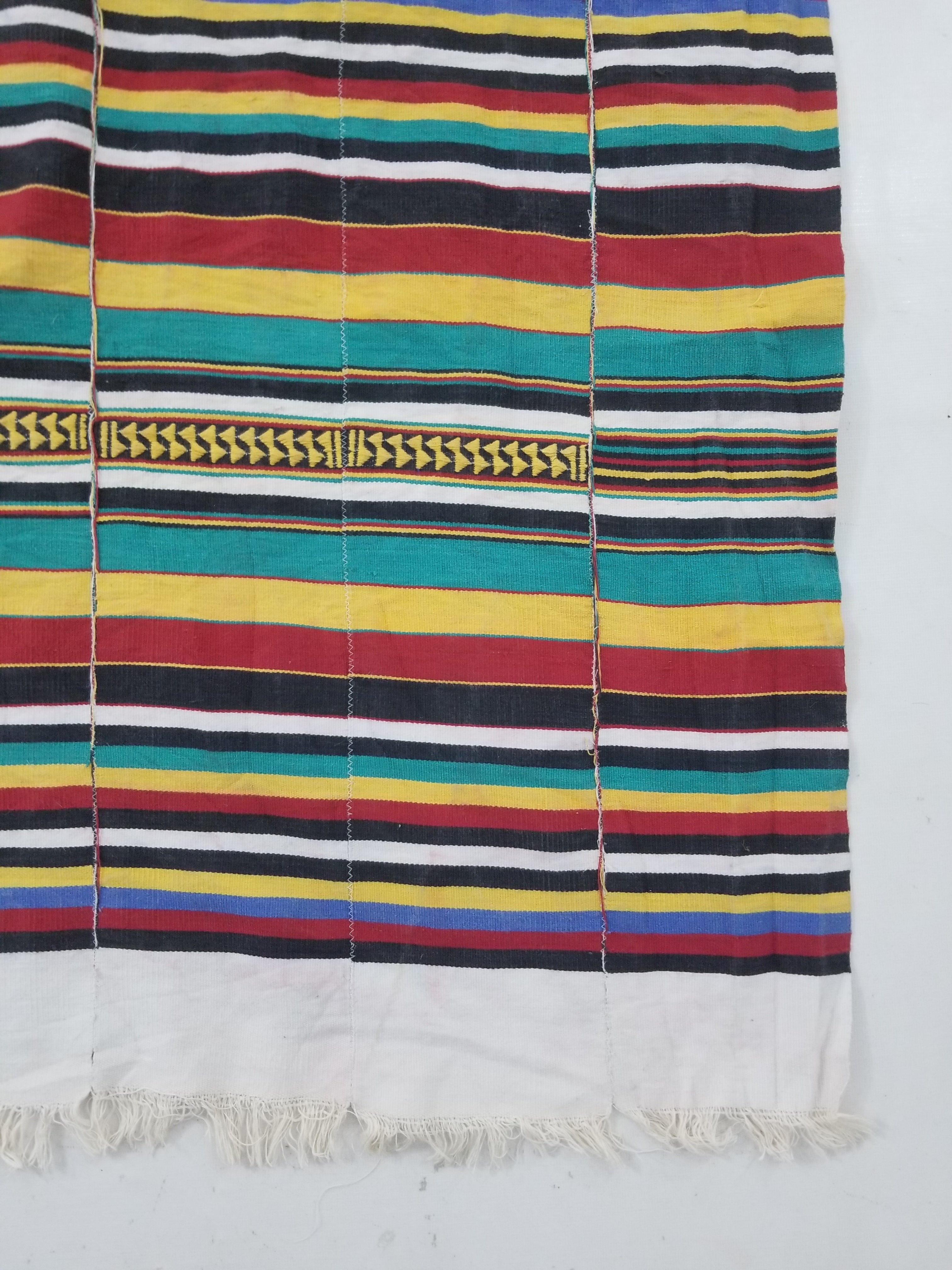 Vintage African Handwoven Ewe Kente Cloth - Ghana Ceremonial Textile 248x118cm