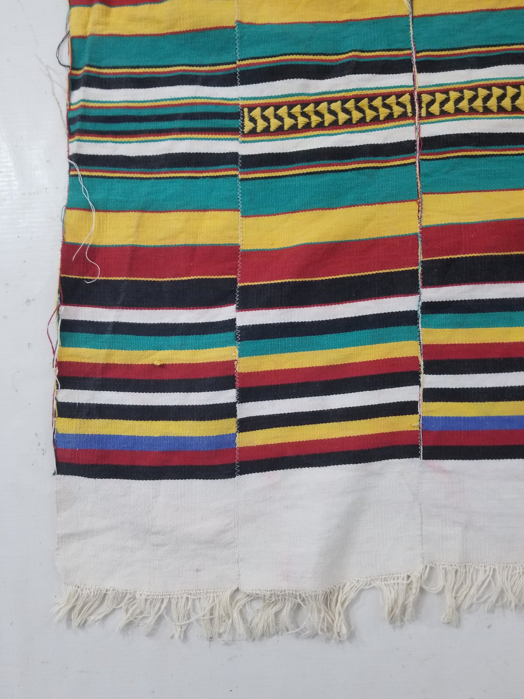 Vintage African Handwoven Ewe Kente Cloth - Ghana Ceremonial Textile 248x118cm