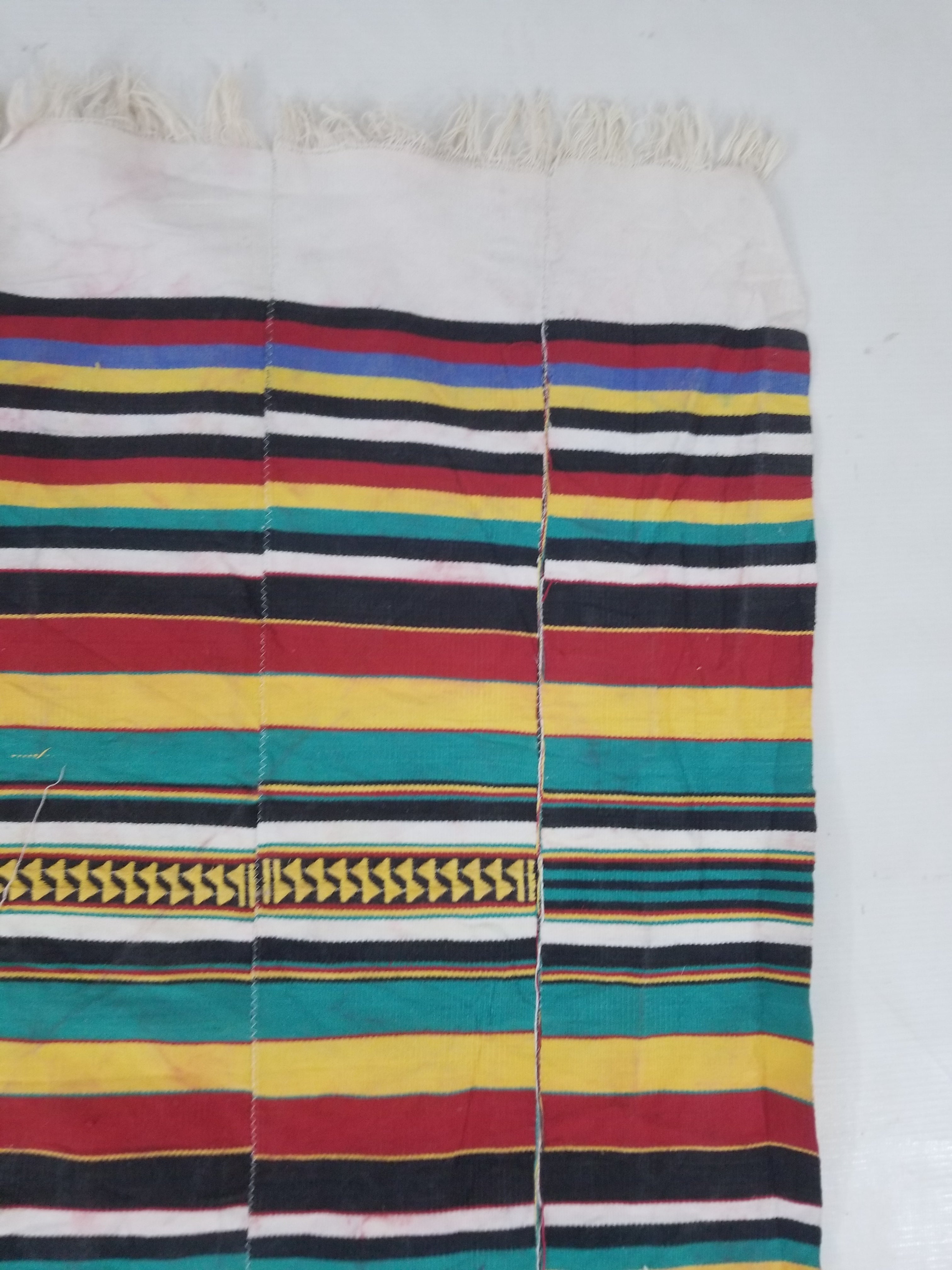 Vintage African Handwoven Ewe Kente Cloth - Ghana Ceremonial Textile 248x118cm