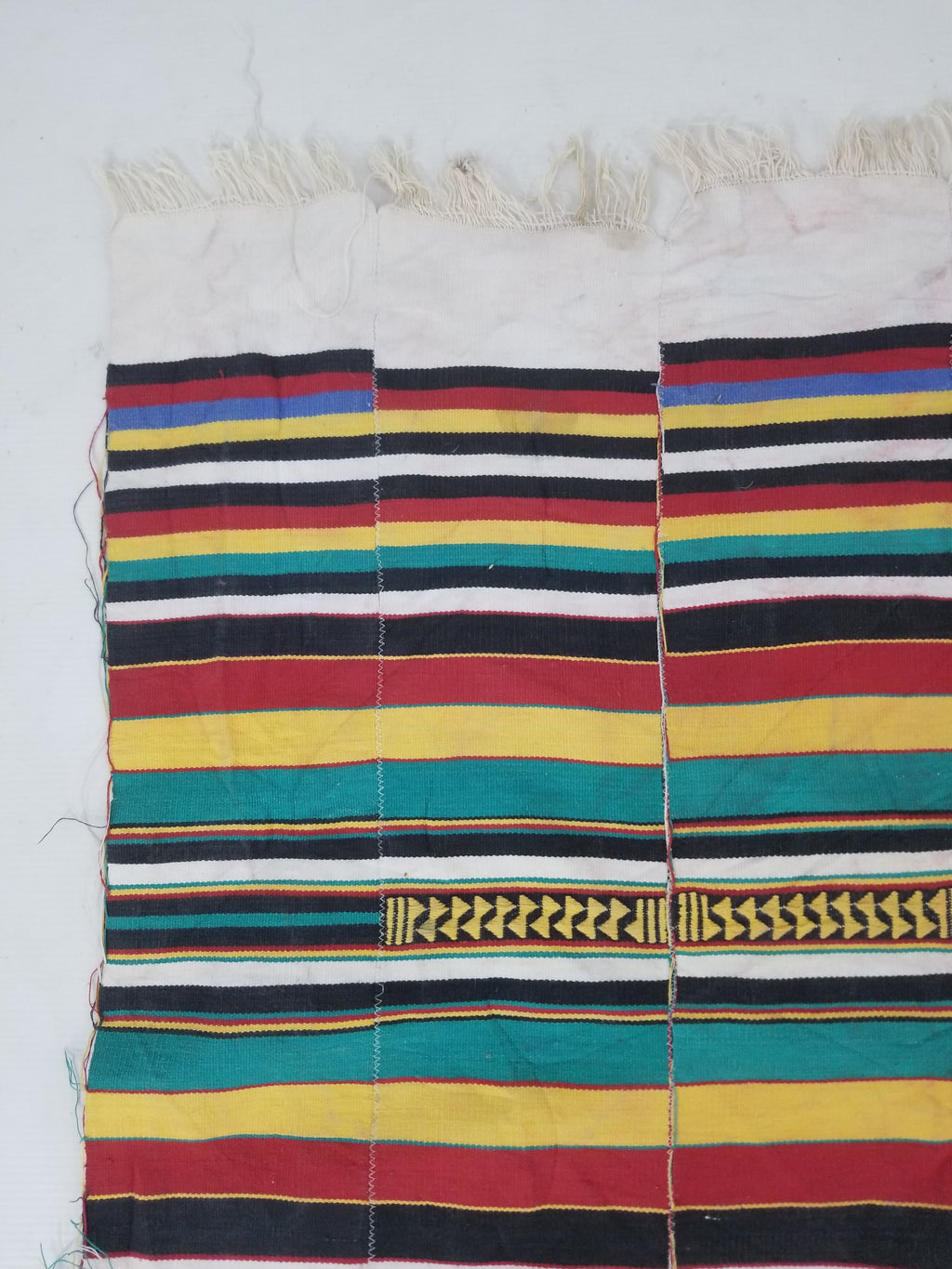 Vintage African Handwoven Ewe Kente Cloth - Ghana Ceremonial Textile 248x118cm