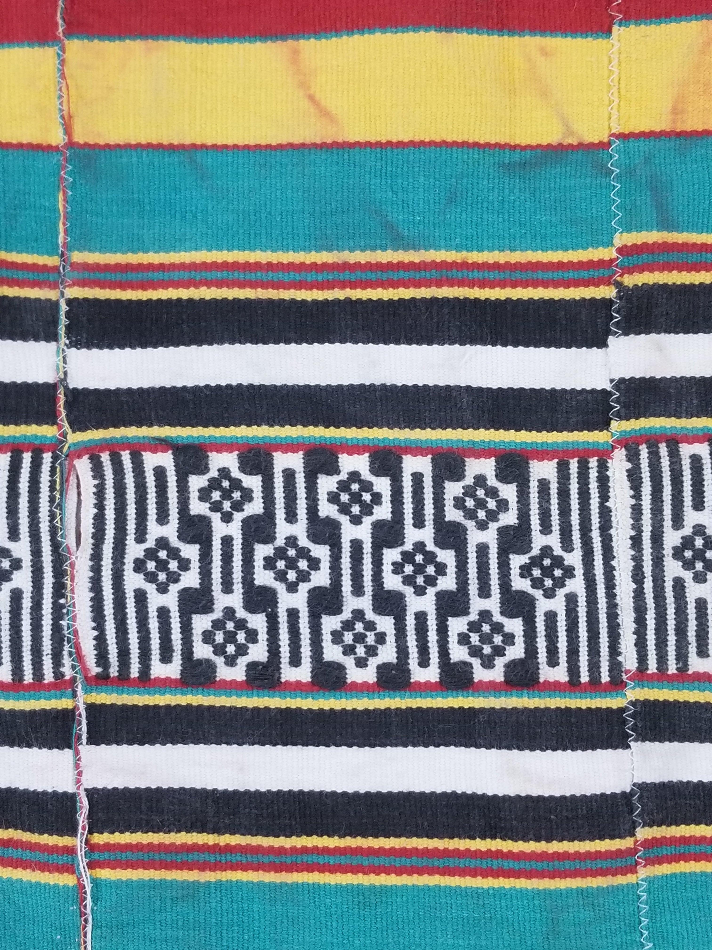 Vintage African Handwoven Ewe Kente Cloth - Ghana Ceremonial Textile 248x118cm