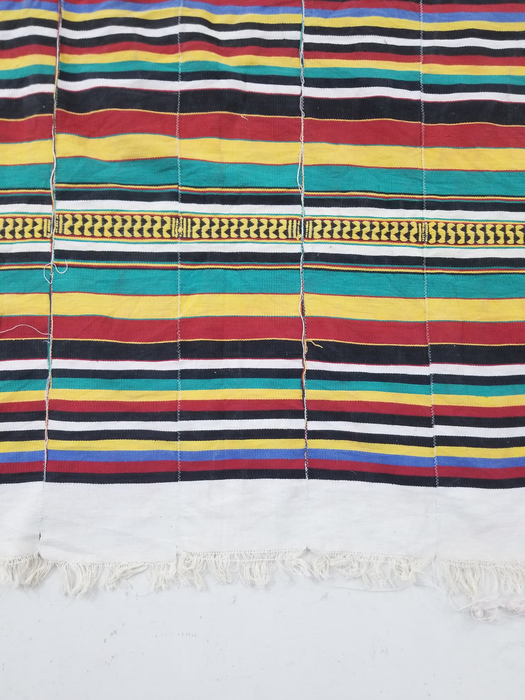 Vintage African Handwoven Ewe Kente Cloth - Ghana Ceremonial Textile 248x118cm