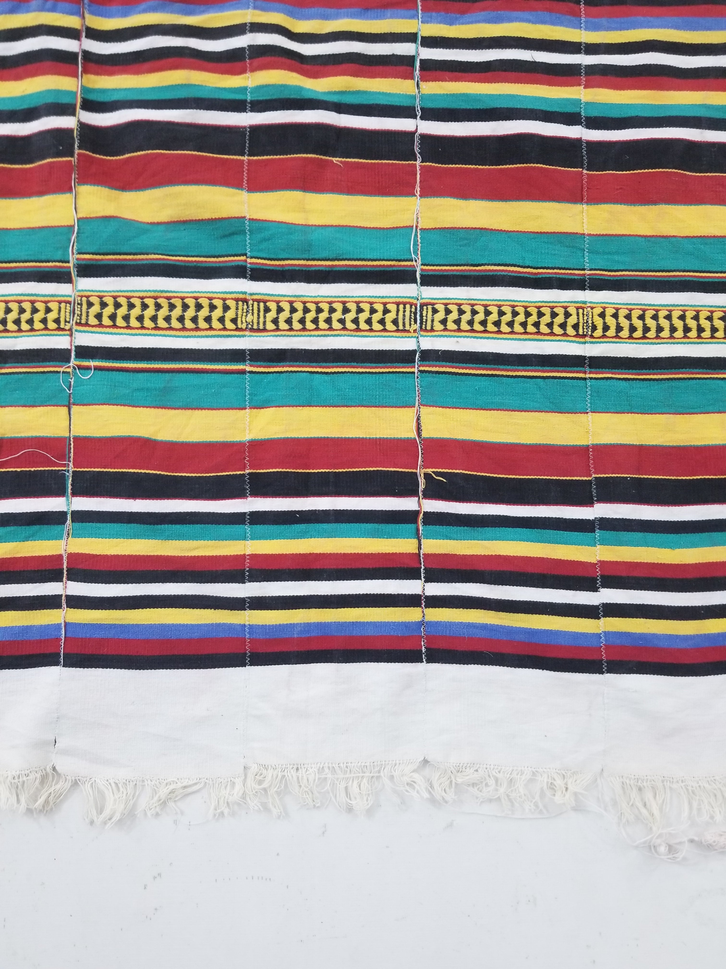 Vintage African Handwoven Ewe Kente Cloth - Ghana Ceremonial Textile 248x118cm