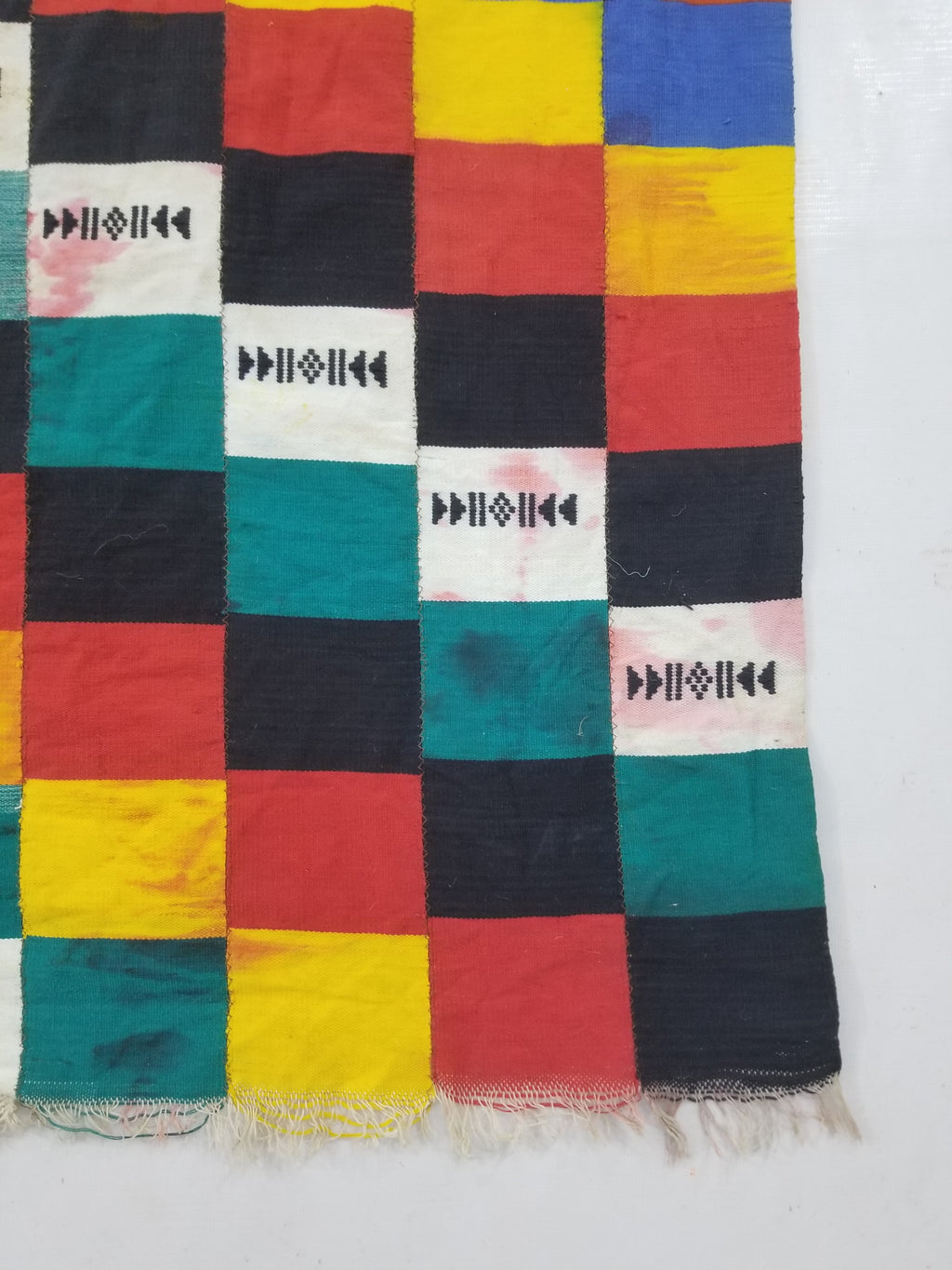 Vintage African Handwoven Ewe Kente Cloth - Ghana Ceremonial Textile