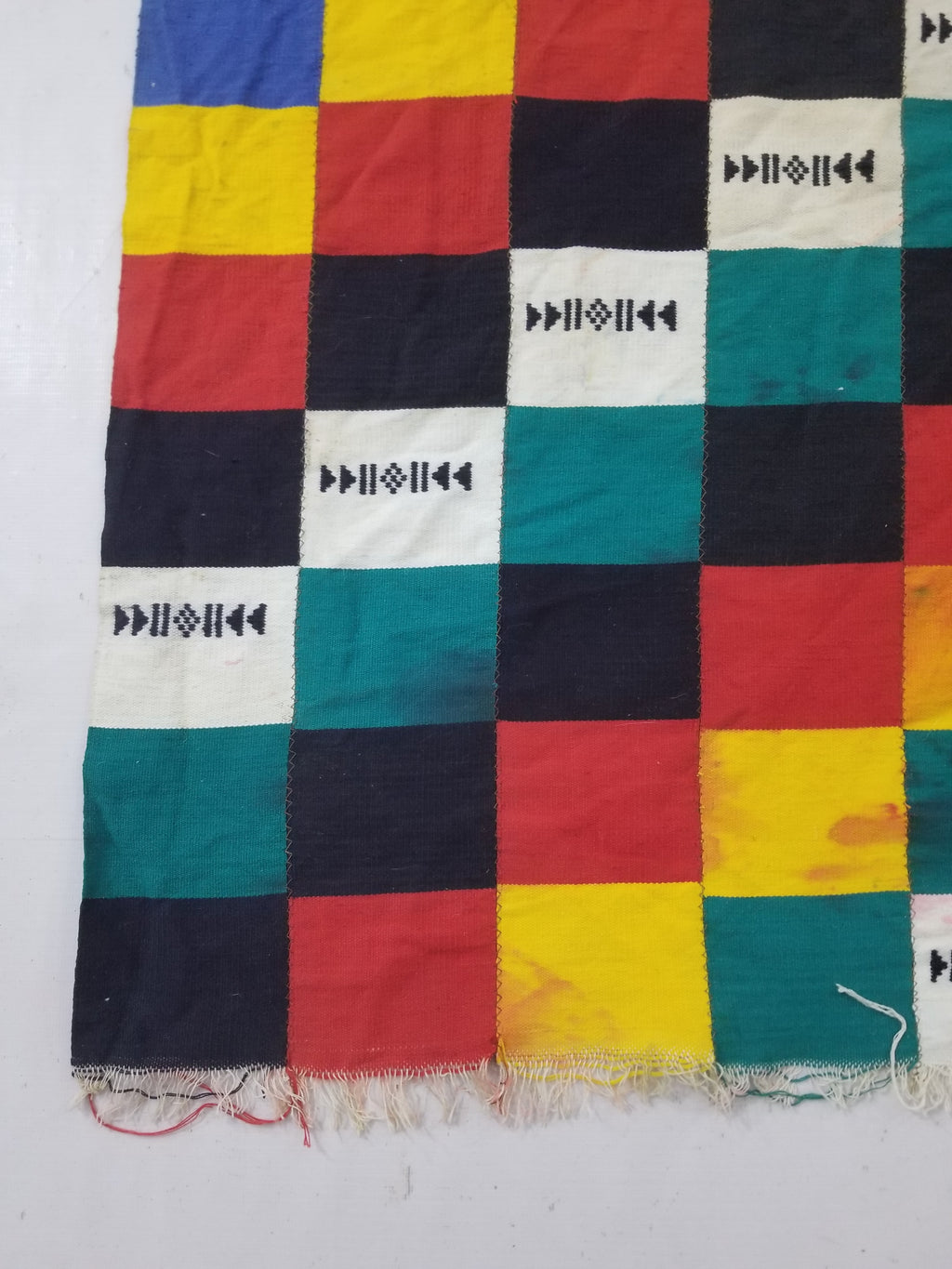 Vintage African Handwoven Ewe Kente Cloth - Ghana Ceremonial Textile