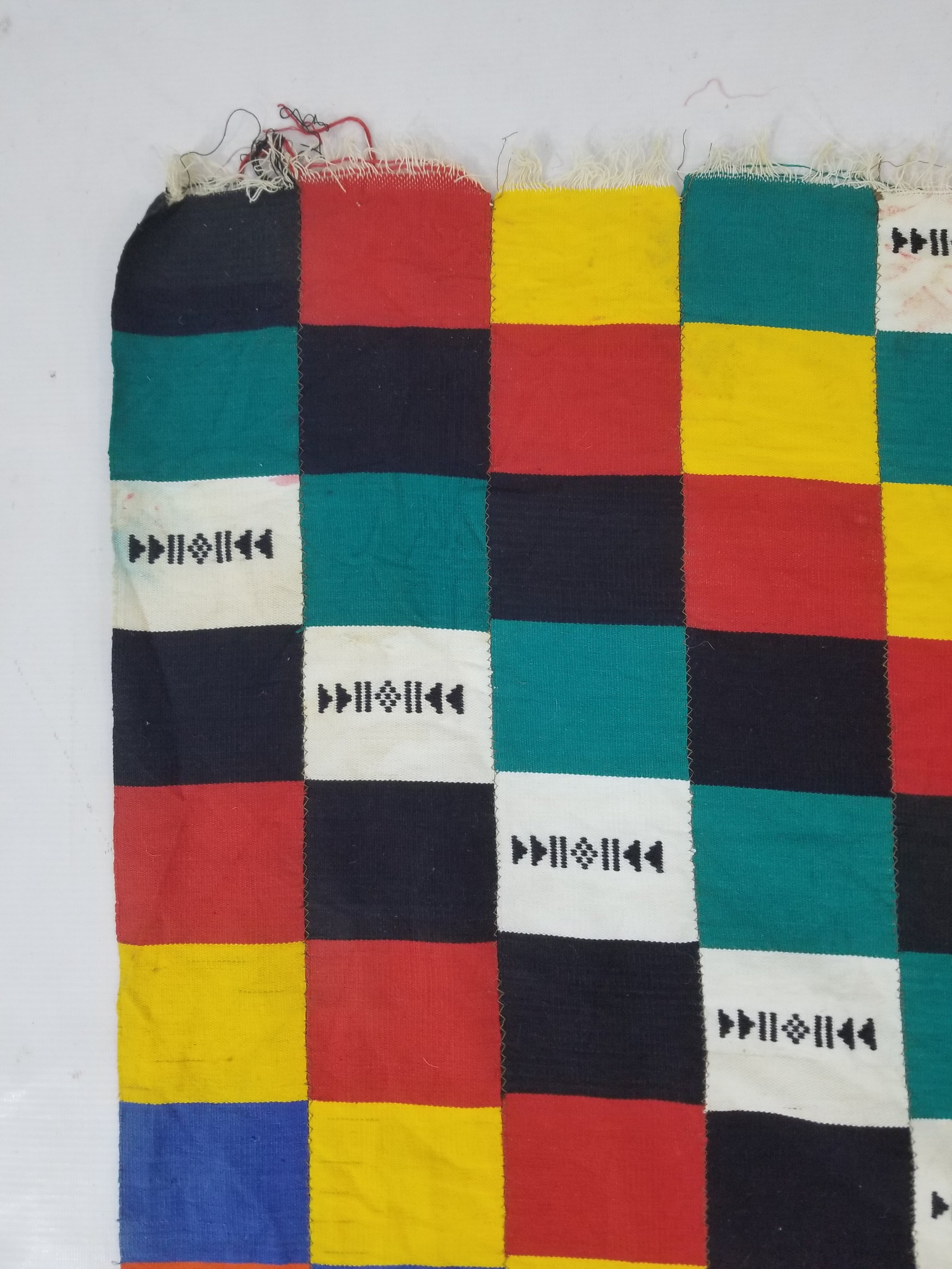 Vintage African Handwoven Ewe Kente Cloth - Ghana Ceremonial Textile