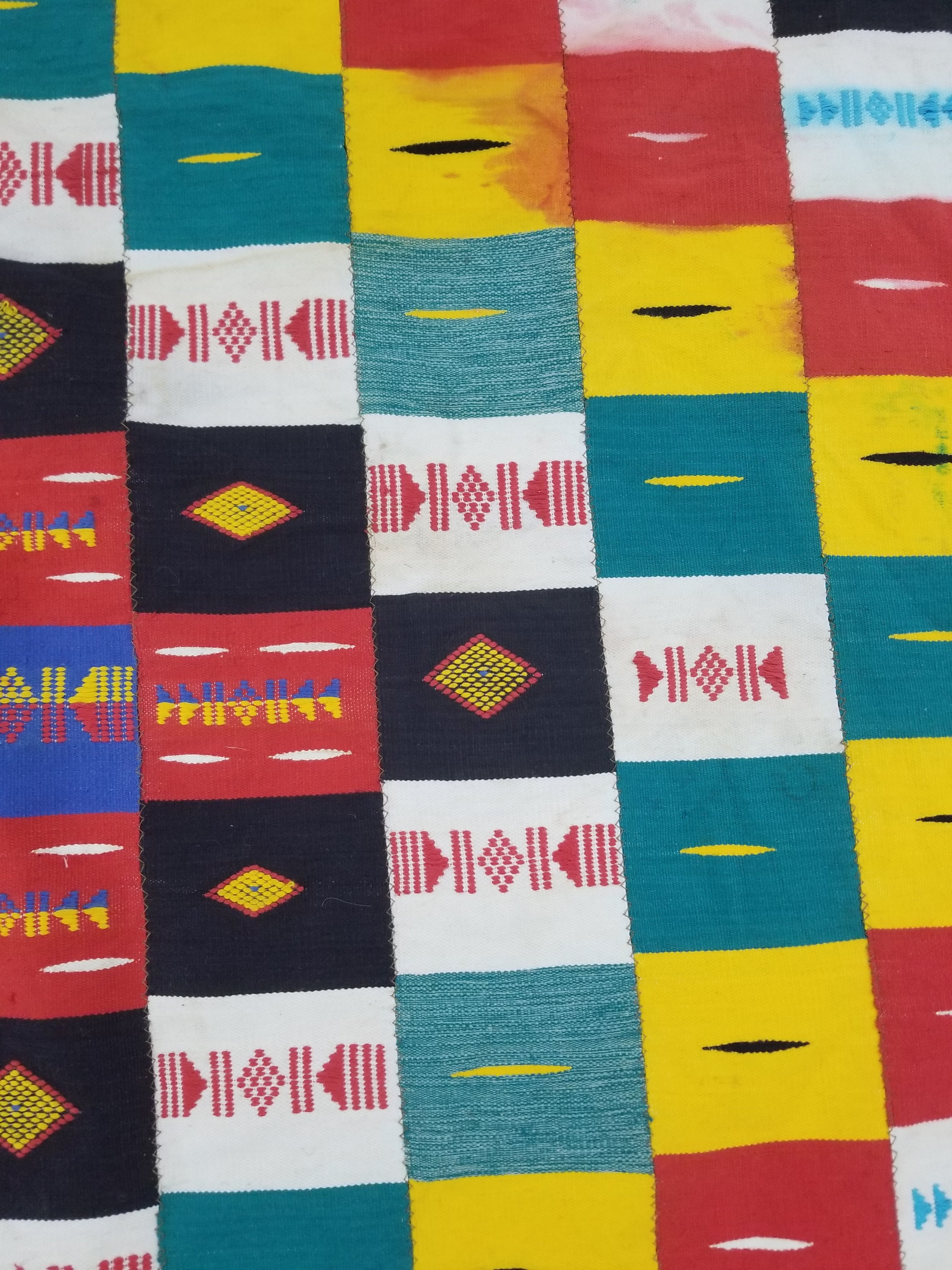 Vintage African Handwoven Ewe Kente Cloth - Ghana Ceremonial Textile