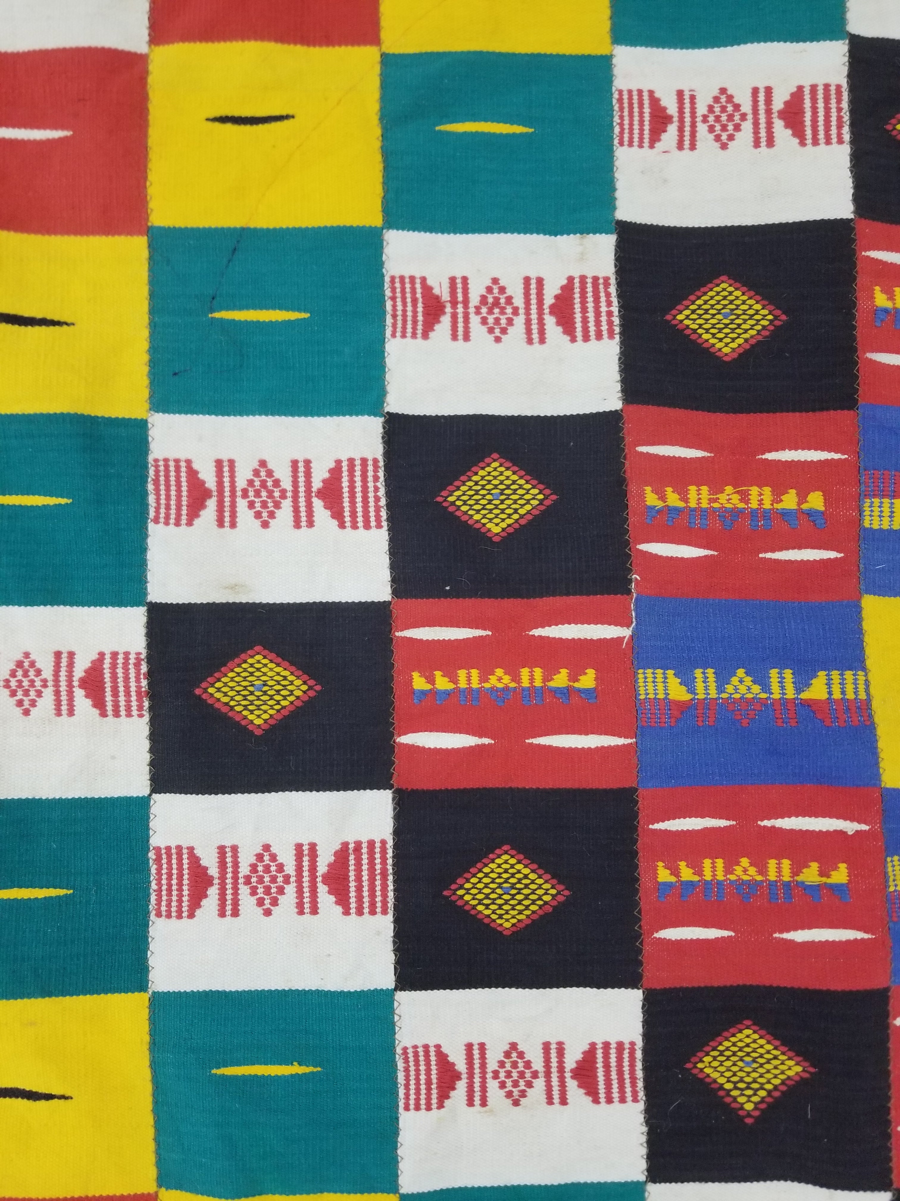 Vintage African Handwoven Ewe Kente Cloth - Ghana Ceremonial Textile