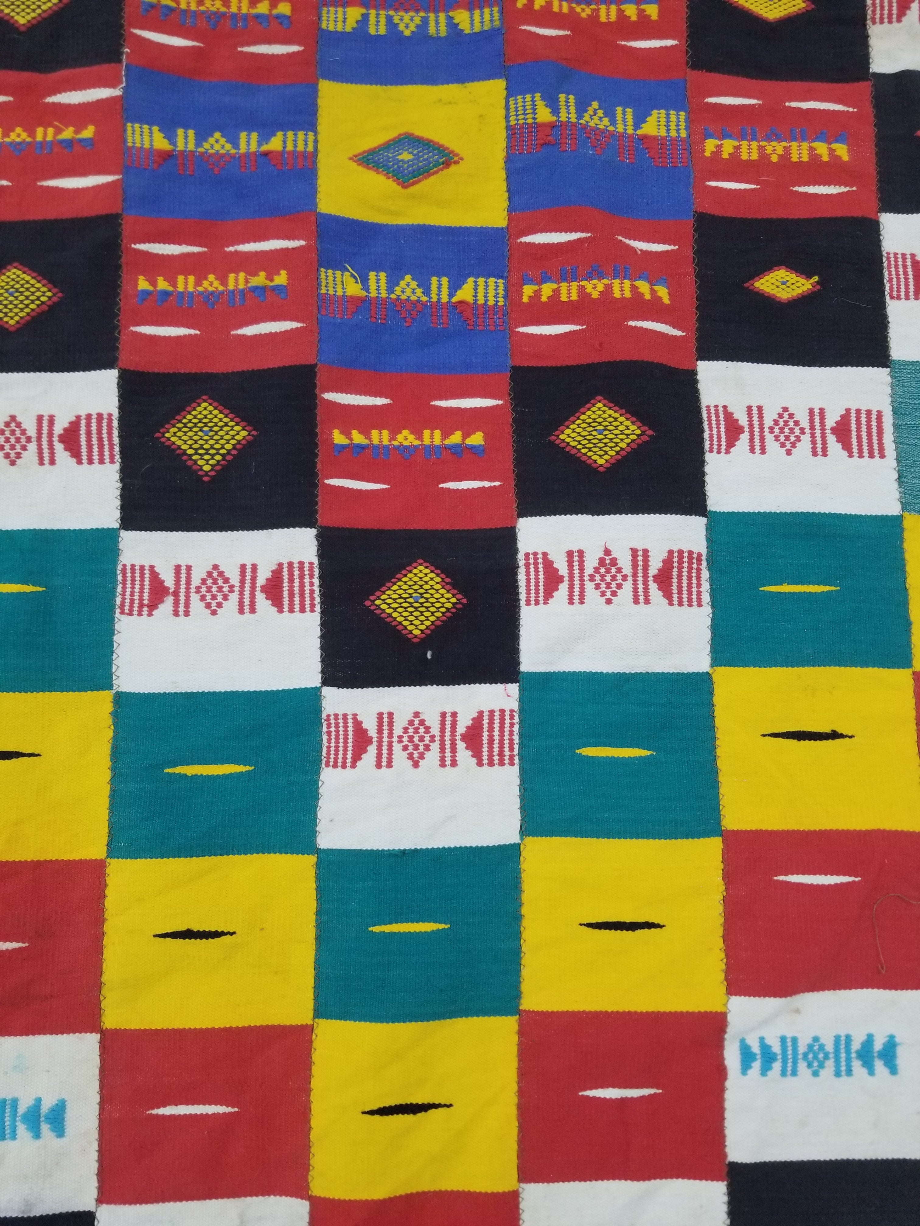 Vintage African Handwoven Ewe Kente Cloth - Ghana Ceremonial Textile