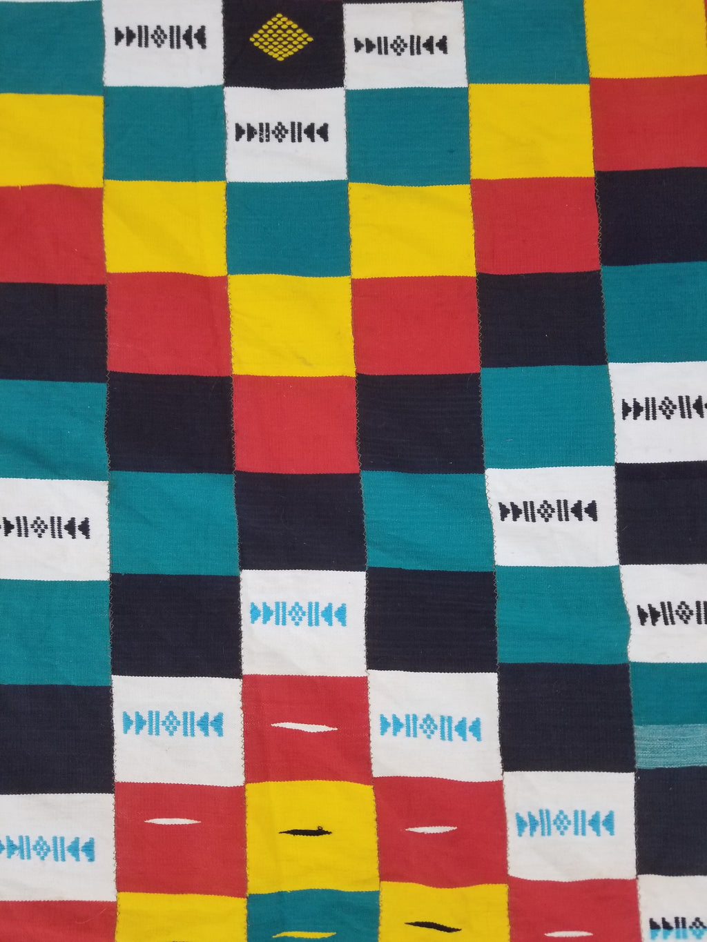 Vintage African Handwoven Ewe Kente Cloth - Ghana Ceremonial Textile