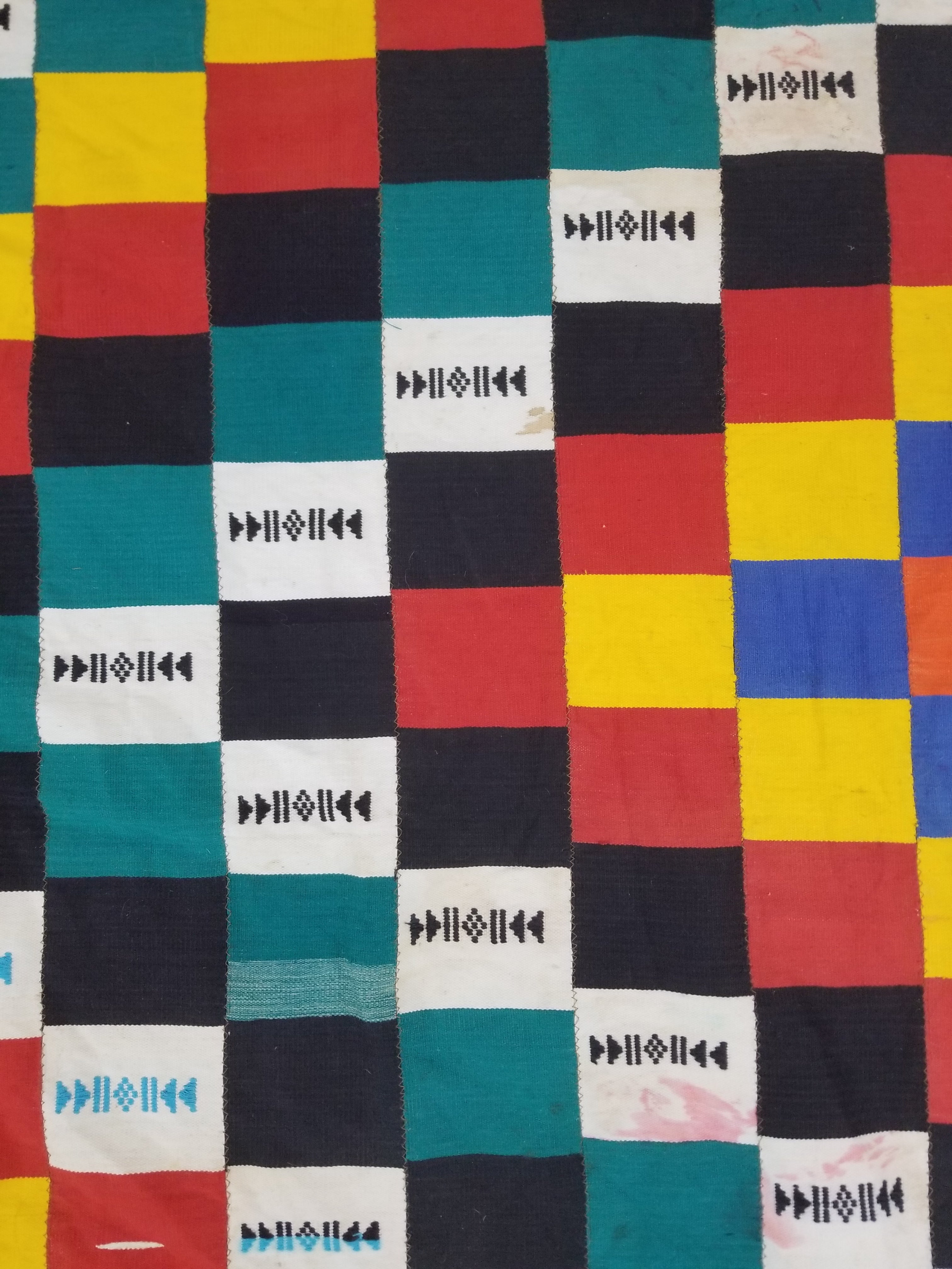 Vintage African Handwoven Ewe Kente Cloth - Ghana Ceremonial Textile