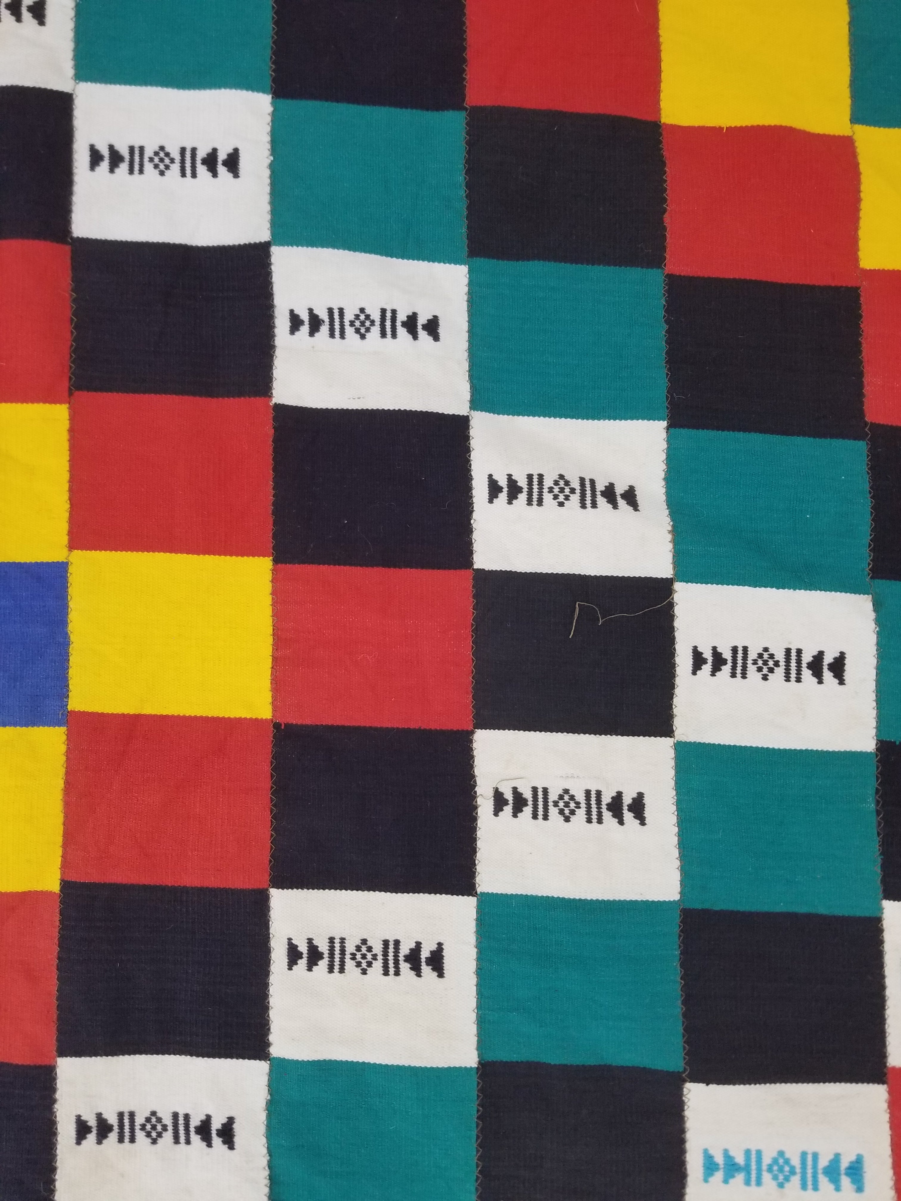 Vintage African Handwoven Ewe Kente Cloth - Ghana Ceremonial Textile
