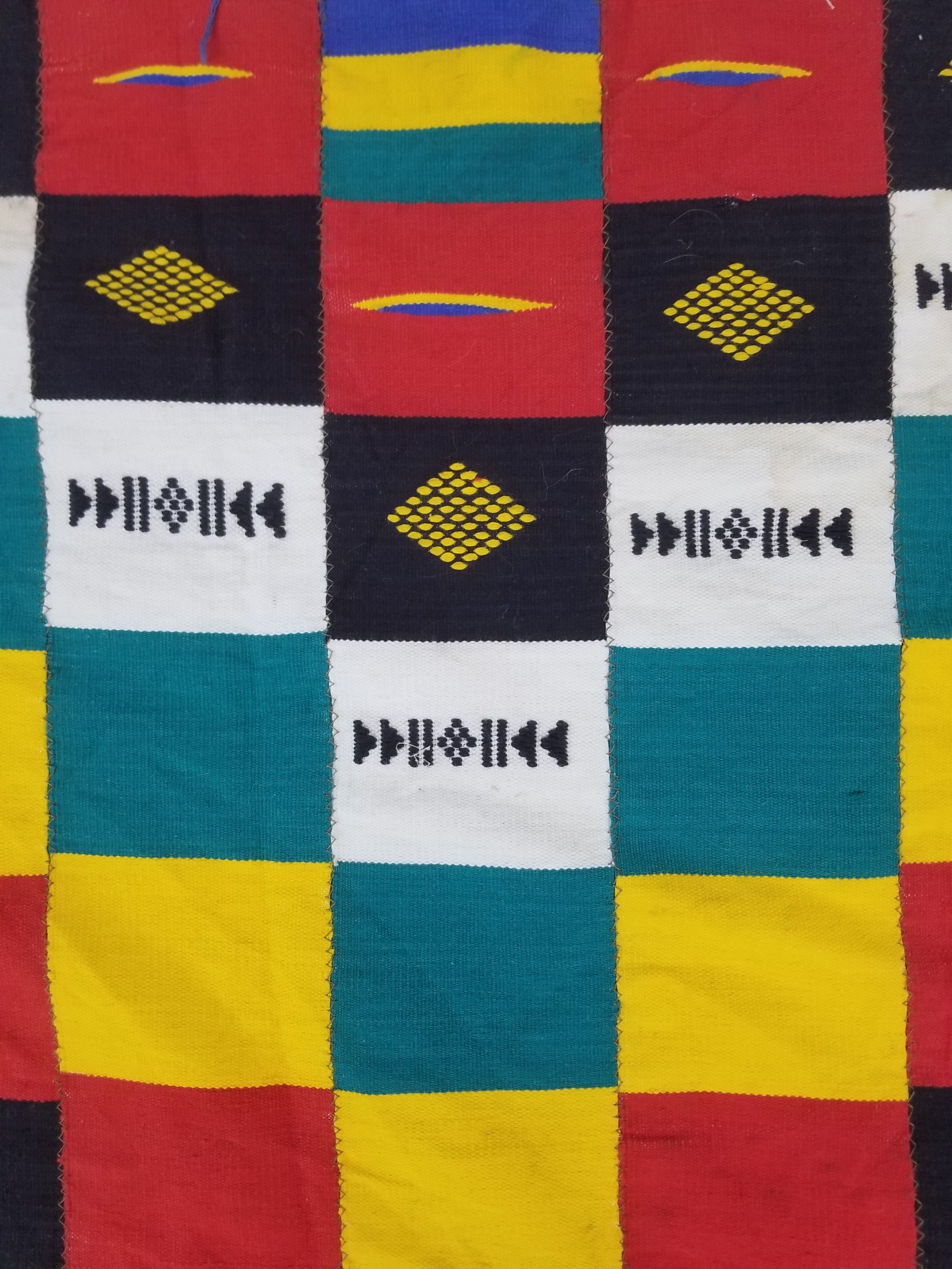 Vintage African Handwoven Ewe Kente Cloth - Ghana Ceremonial Textile