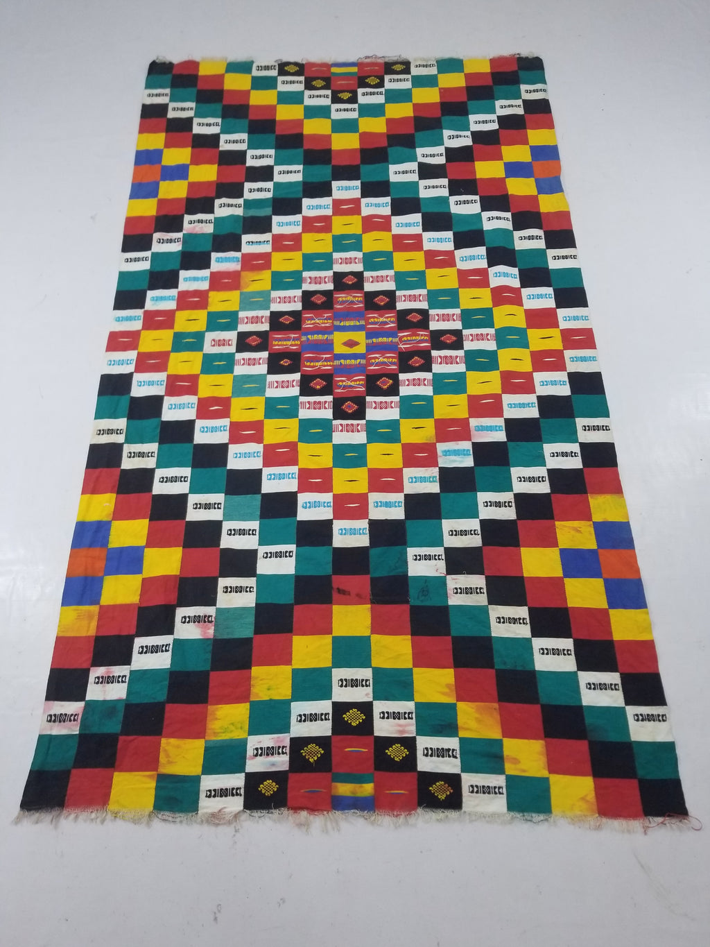 Vintage African Handwoven Ewe Kente Cloth - Ghana Ceremonial Textile