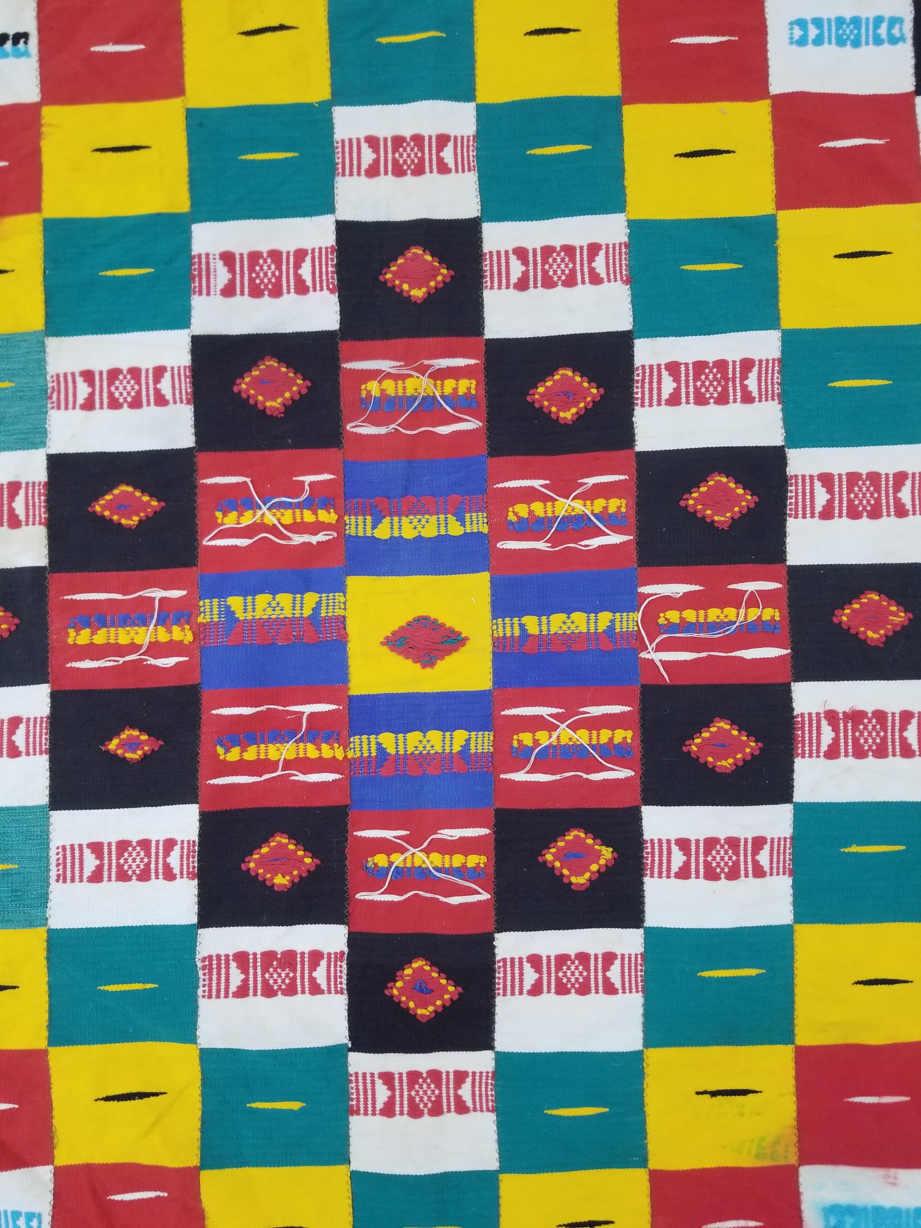 Vintage African Handwoven Ewe Kente Cloth - Ghana Ceremonial Textile