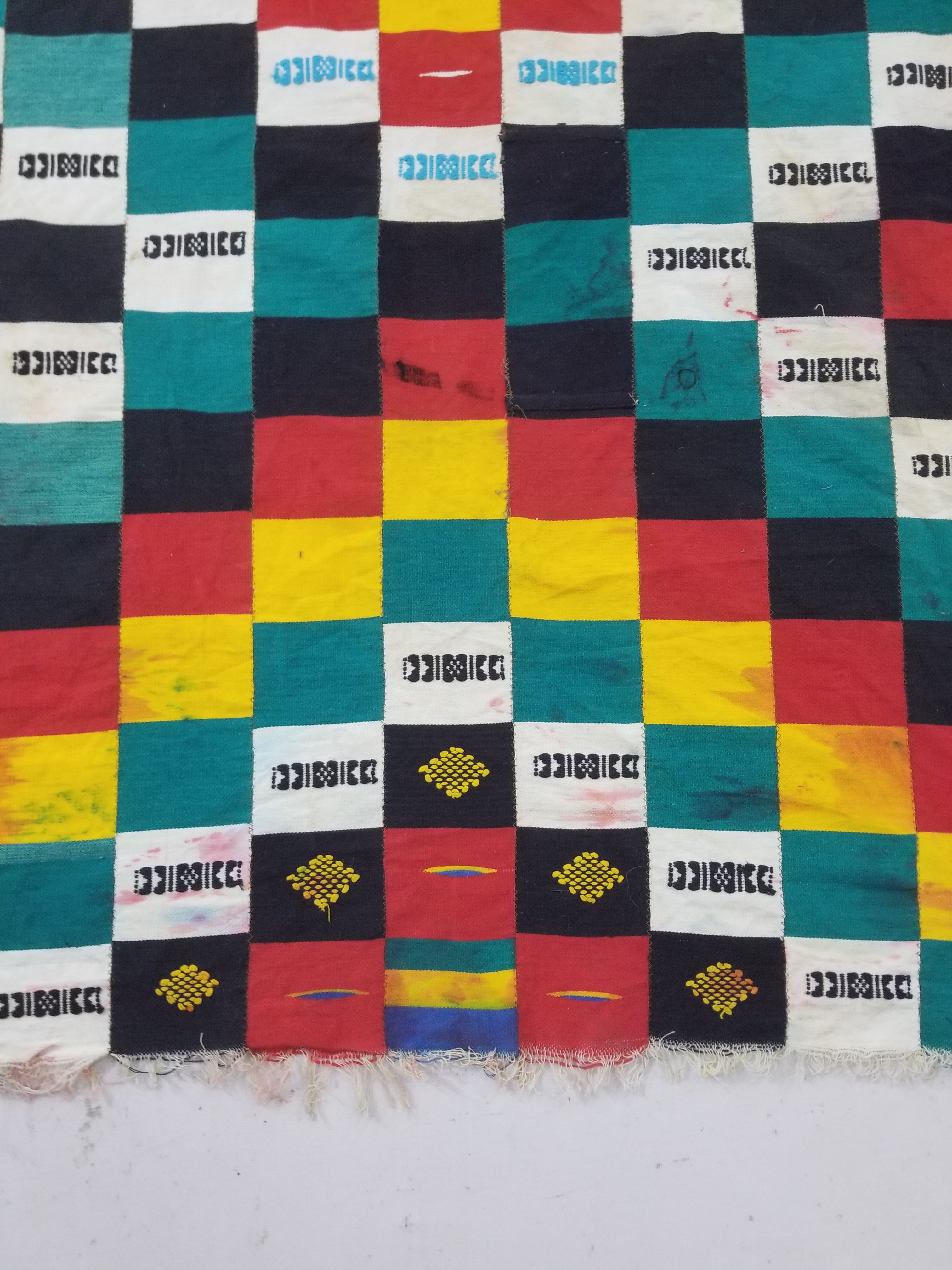 Vintage African Handwoven Ewe Kente Cloth - Ghana Ceremonial Textile