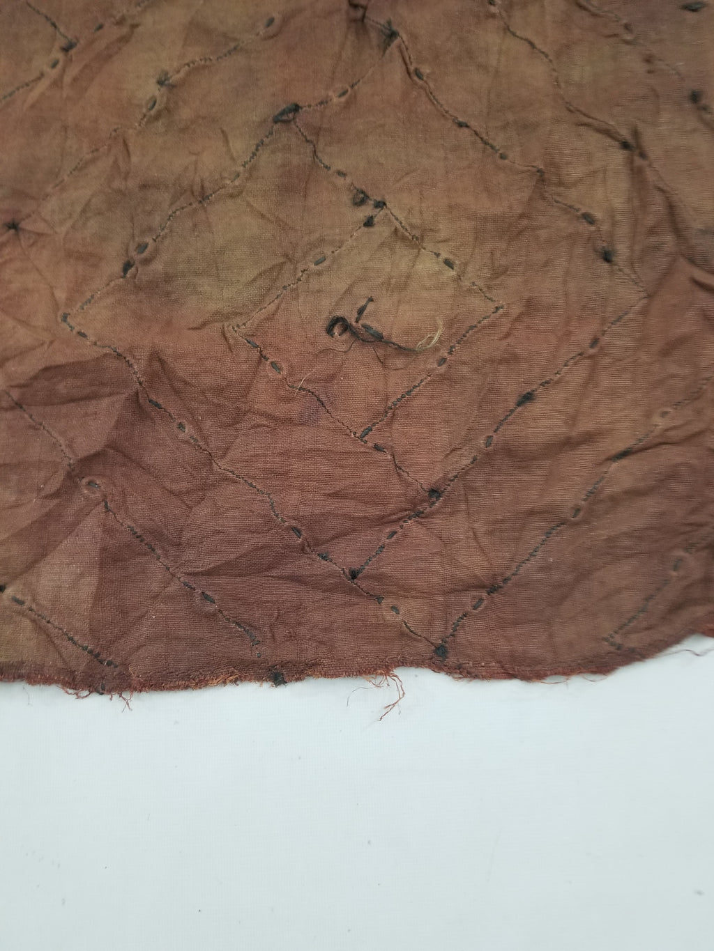 Antique African Cowrie Shells & Embroidered Kuba Cloth Raffia Textile 155x61cm