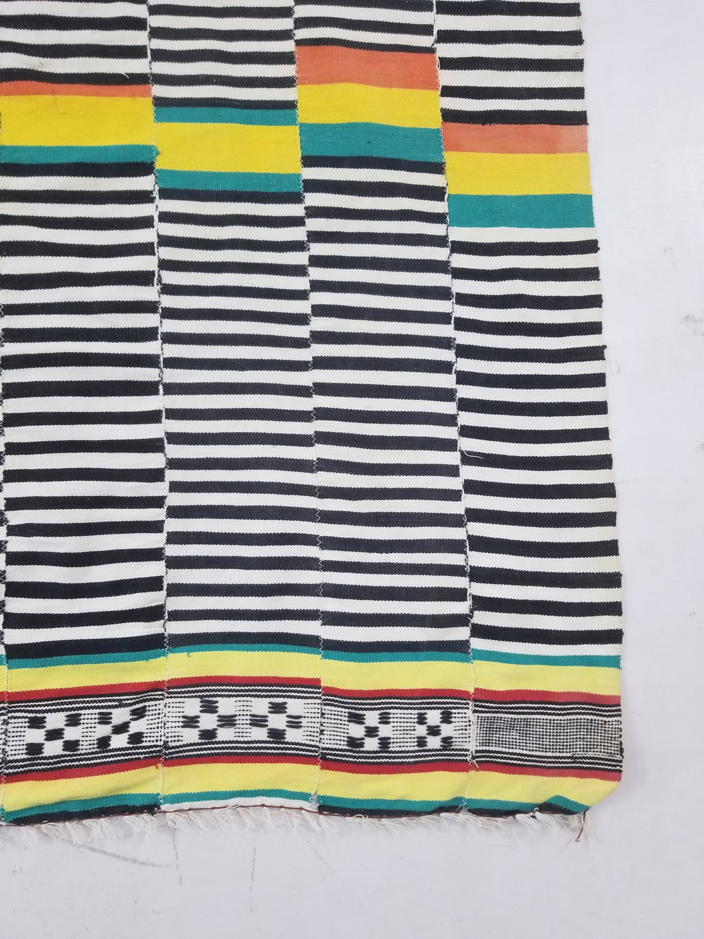 Vintage African Handwoven Ewe Kente Cloth - Ghana Ceremonial Textile 212x130cm