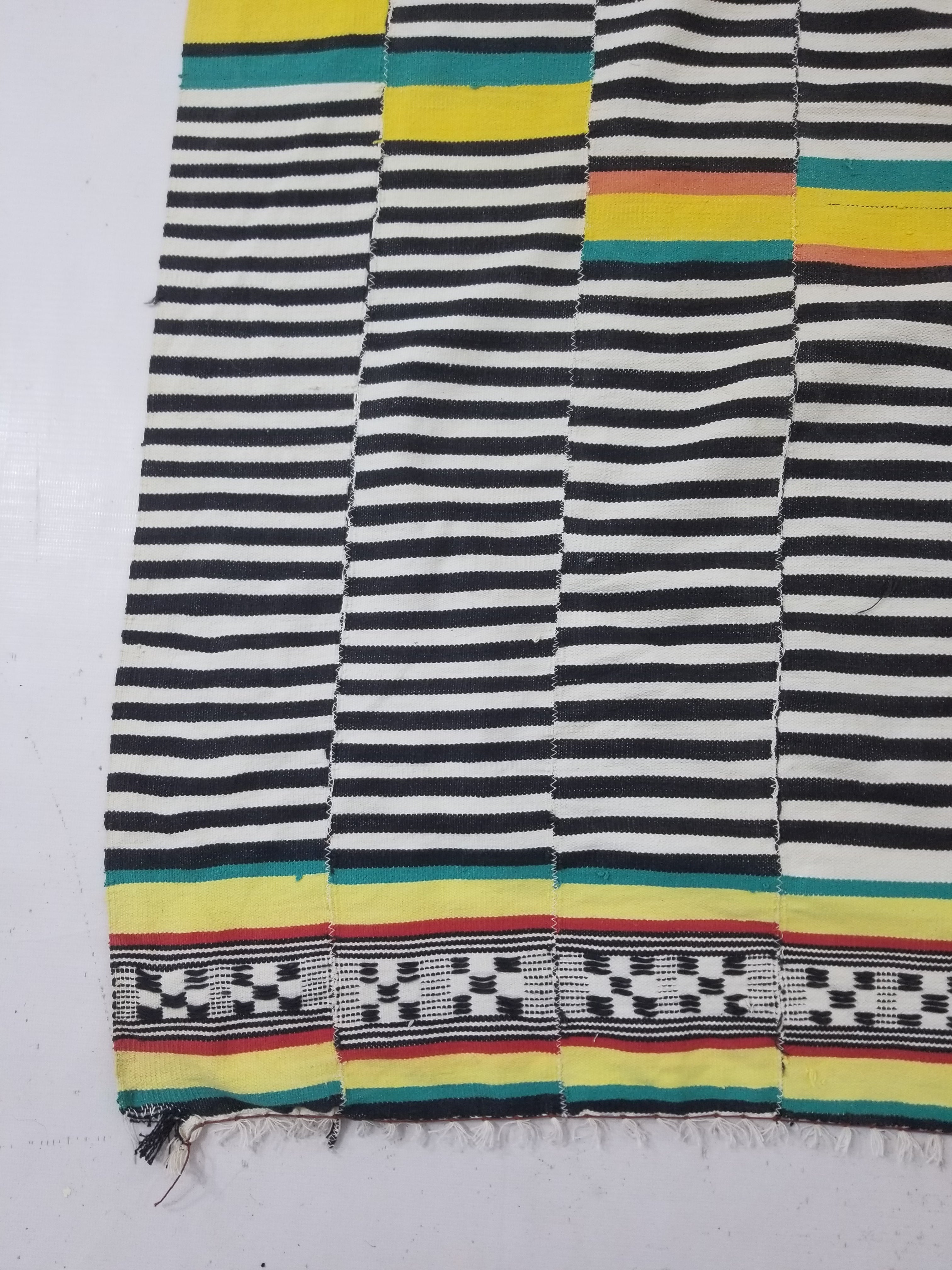 Vintage African Handwoven Ewe Kente Cloth - Ghana Ceremonial Textile 212x130cm