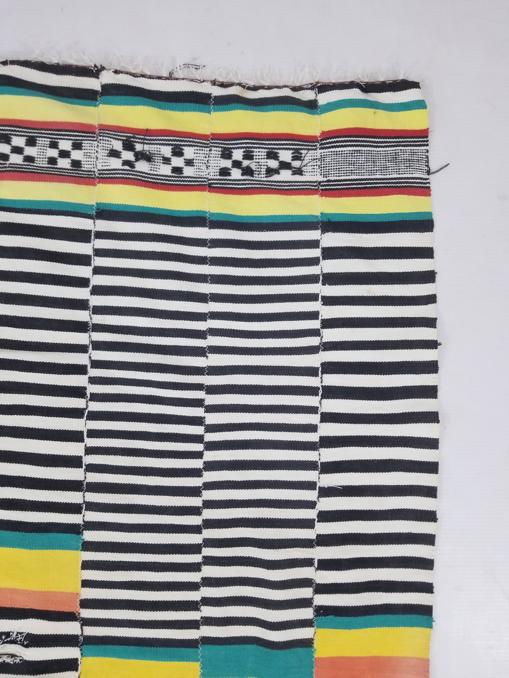 Vintage African Handwoven Ewe Kente Cloth - Ghana Ceremonial Textile 212x130cm