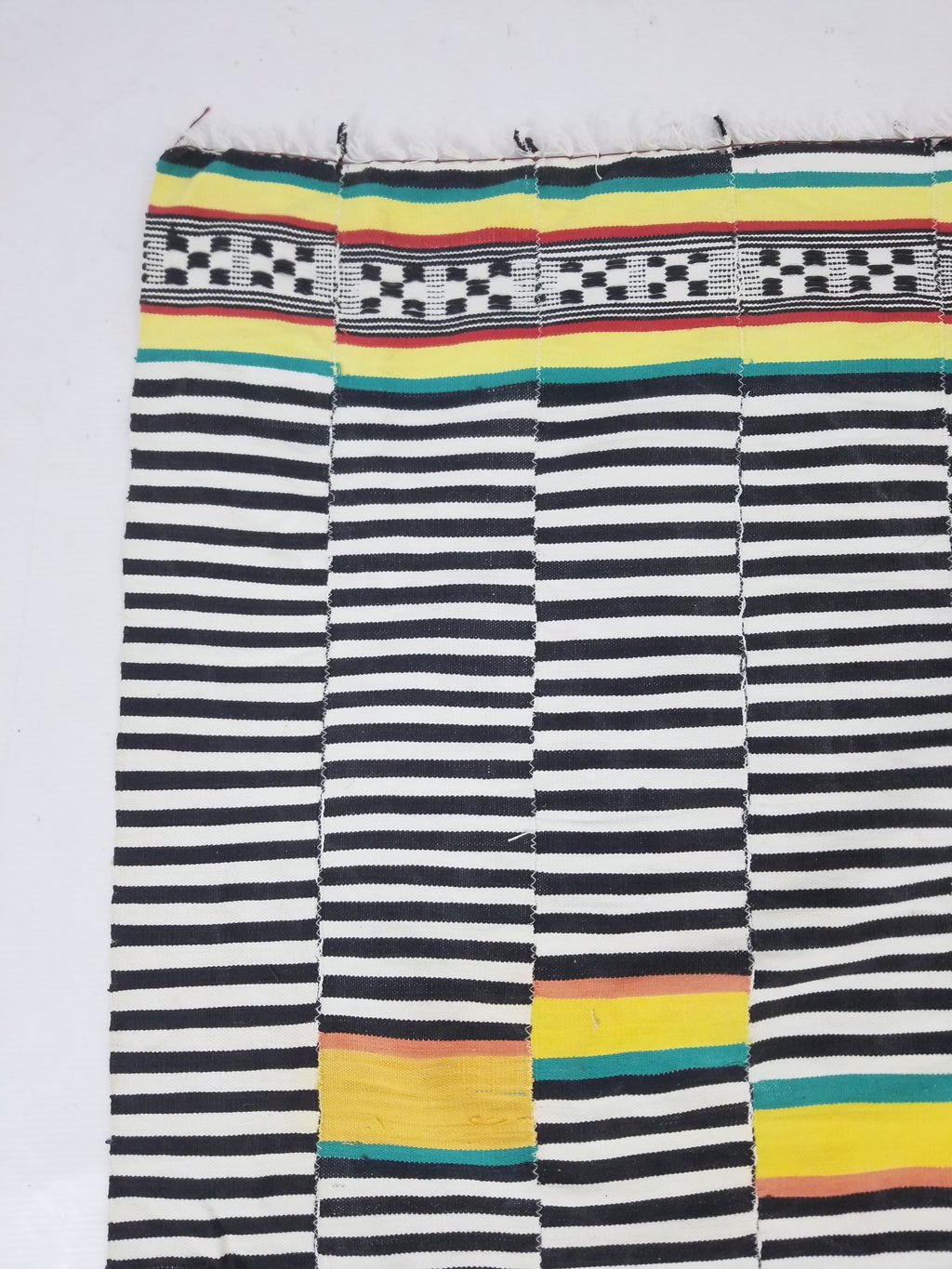 Vintage African Handwoven Ewe Kente Cloth - Ghana Ceremonial Textile 212x130cm