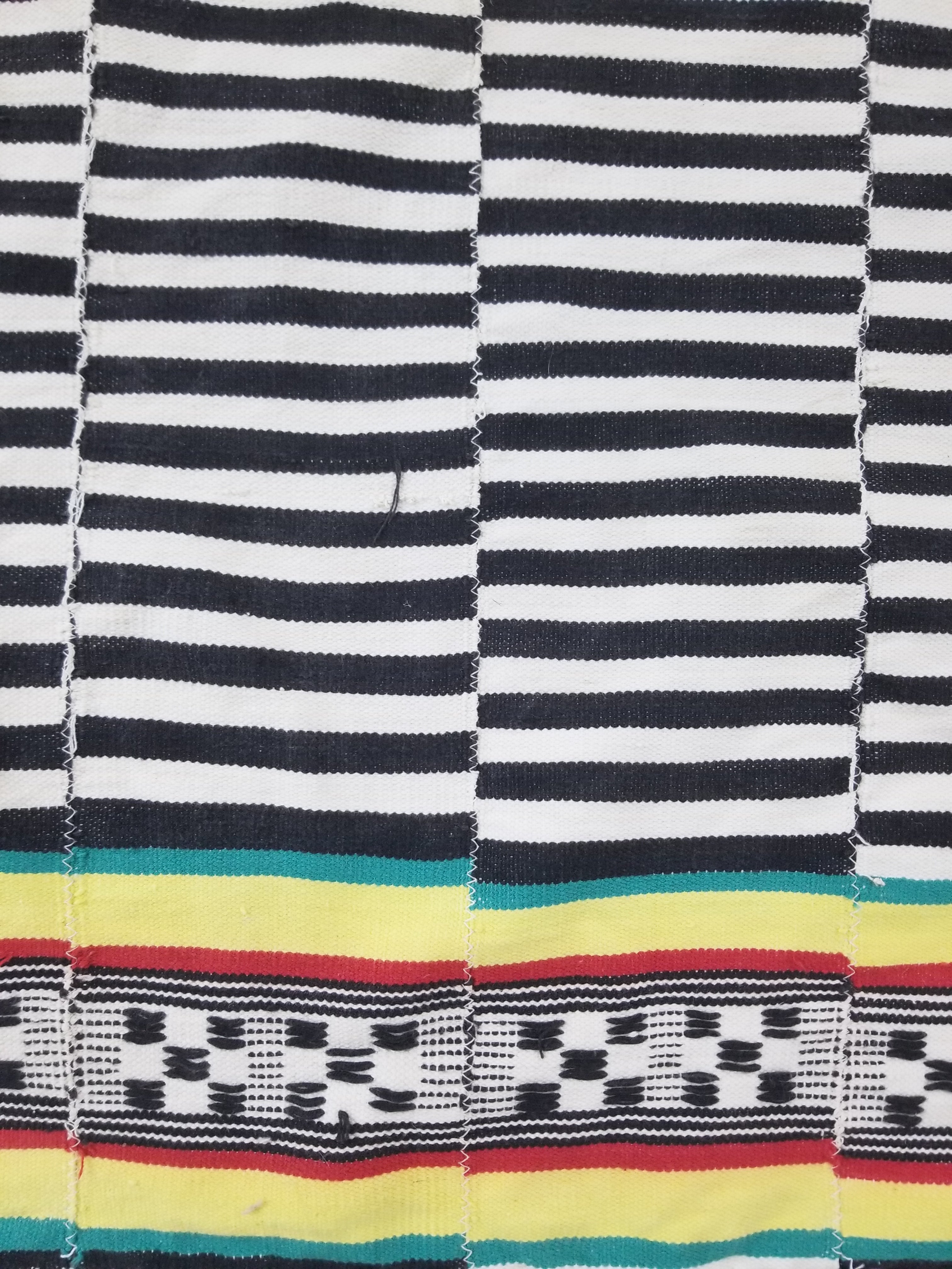 Vintage African Handwoven Ewe Kente Cloth - Ghana Ceremonial Textile 212x130cm