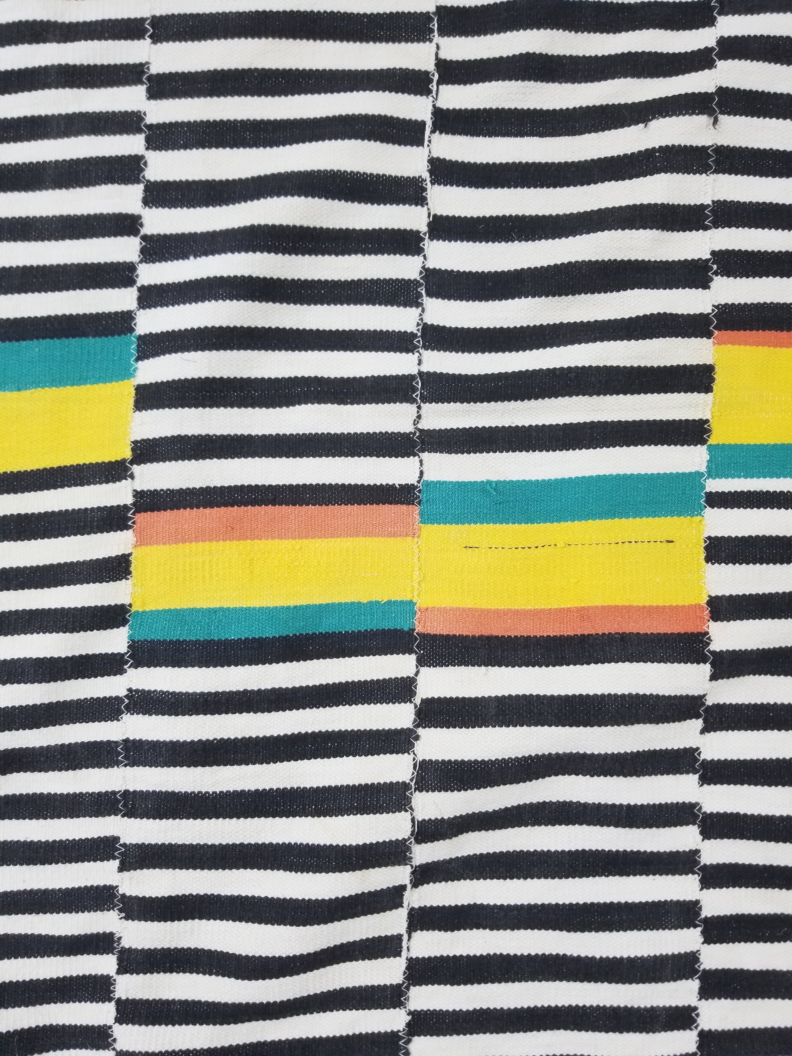 Vintage African Handwoven Ewe Kente Cloth - Ghana Ceremonial Textile 212x130cm