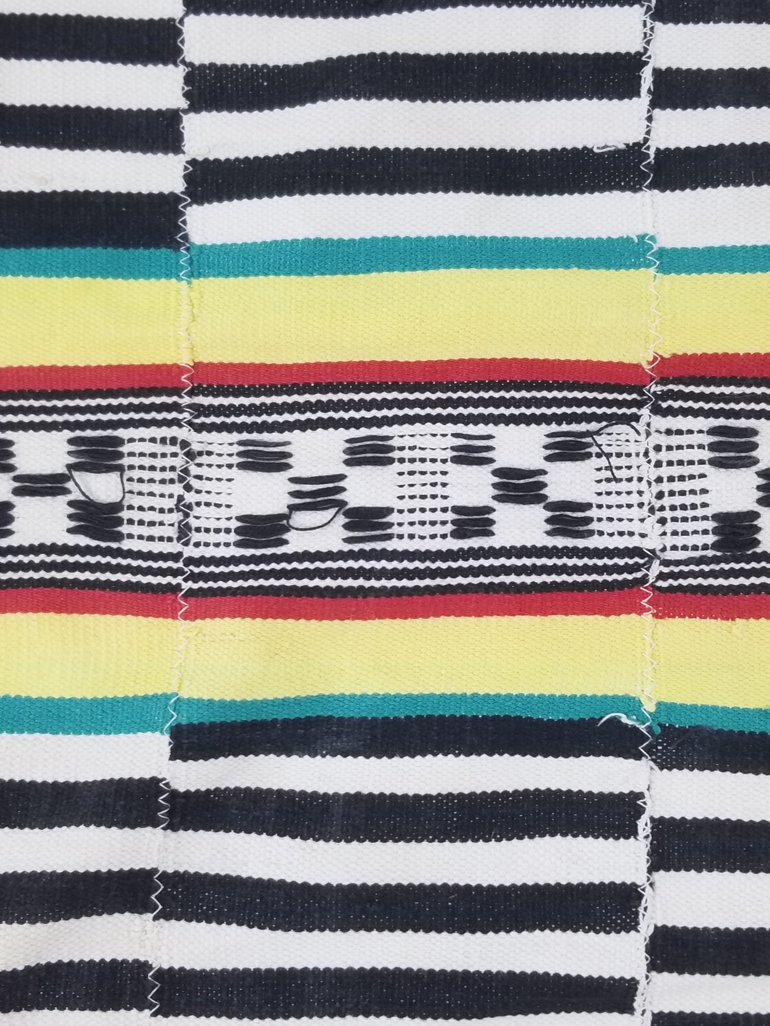Vintage African Handwoven Ewe Kente Cloth - Ghana Ceremonial Textile 212x130cm