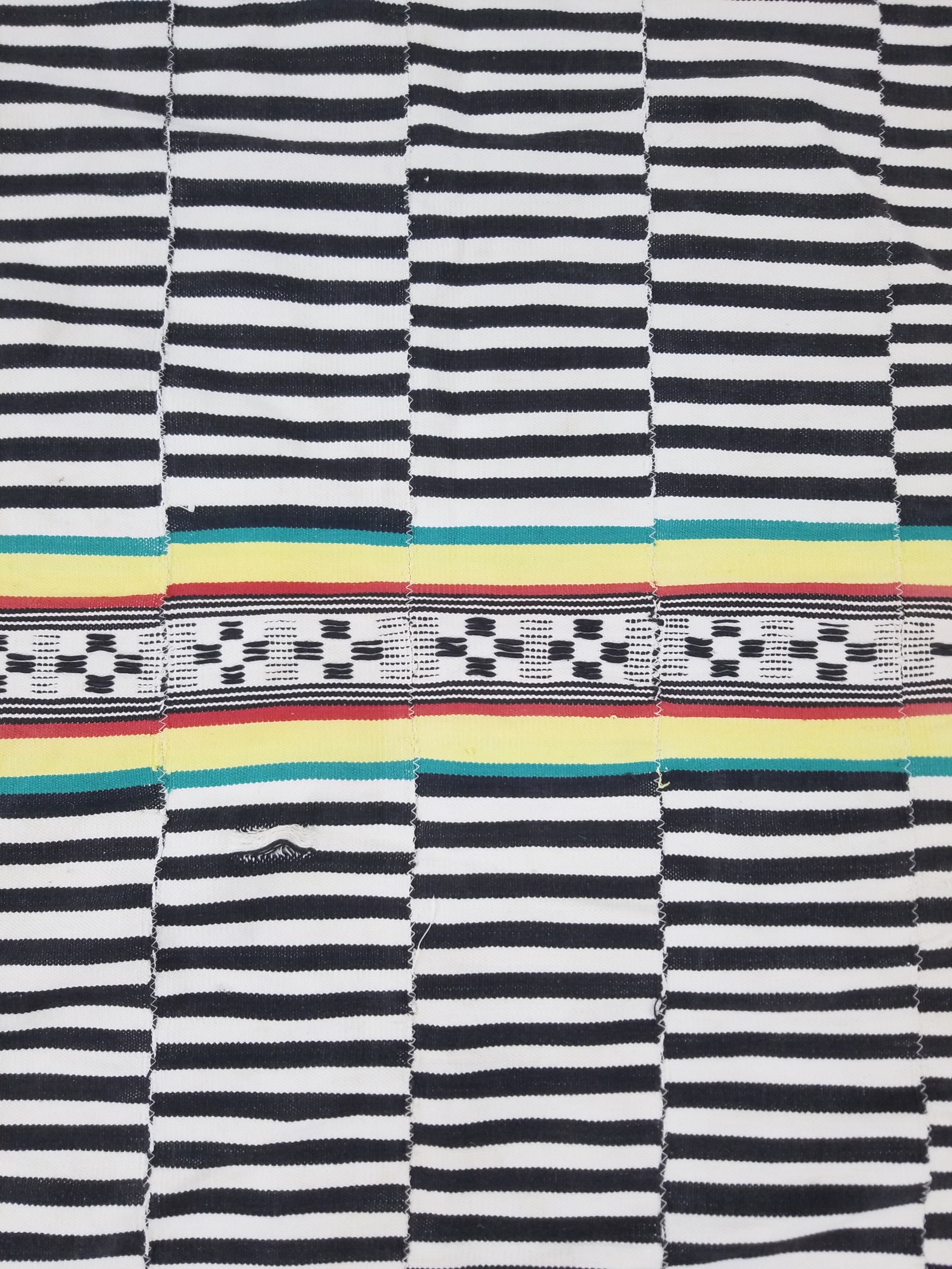 Vintage African Handwoven Ewe Kente Cloth - Ghana Ceremonial Textile 212x130cm