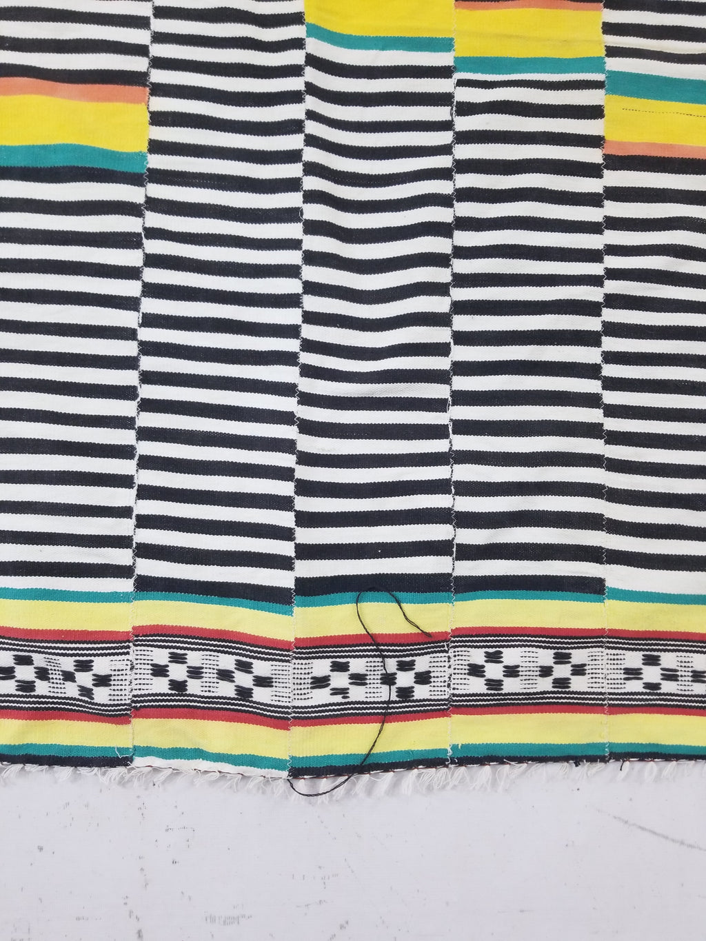 Vintage African Handwoven Ewe Kente Cloth - Ghana Ceremonial Textile 212x130cm