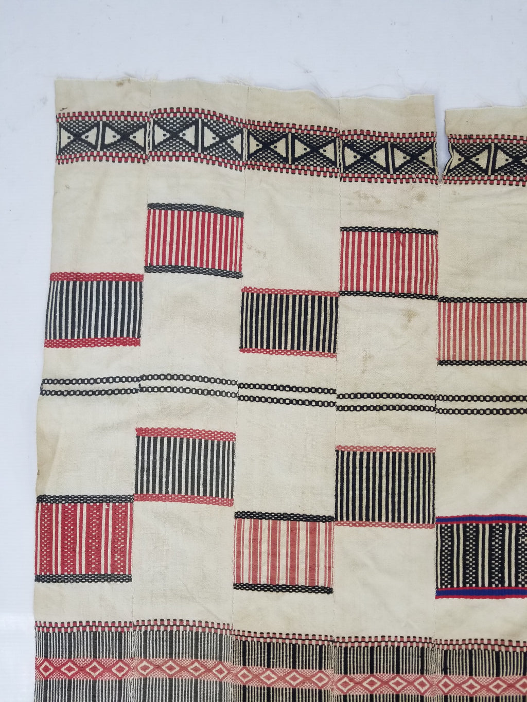 Vintage African Handwoven Ewe Kente Cloth - Ghana Ceremonial Textile 252x138cm