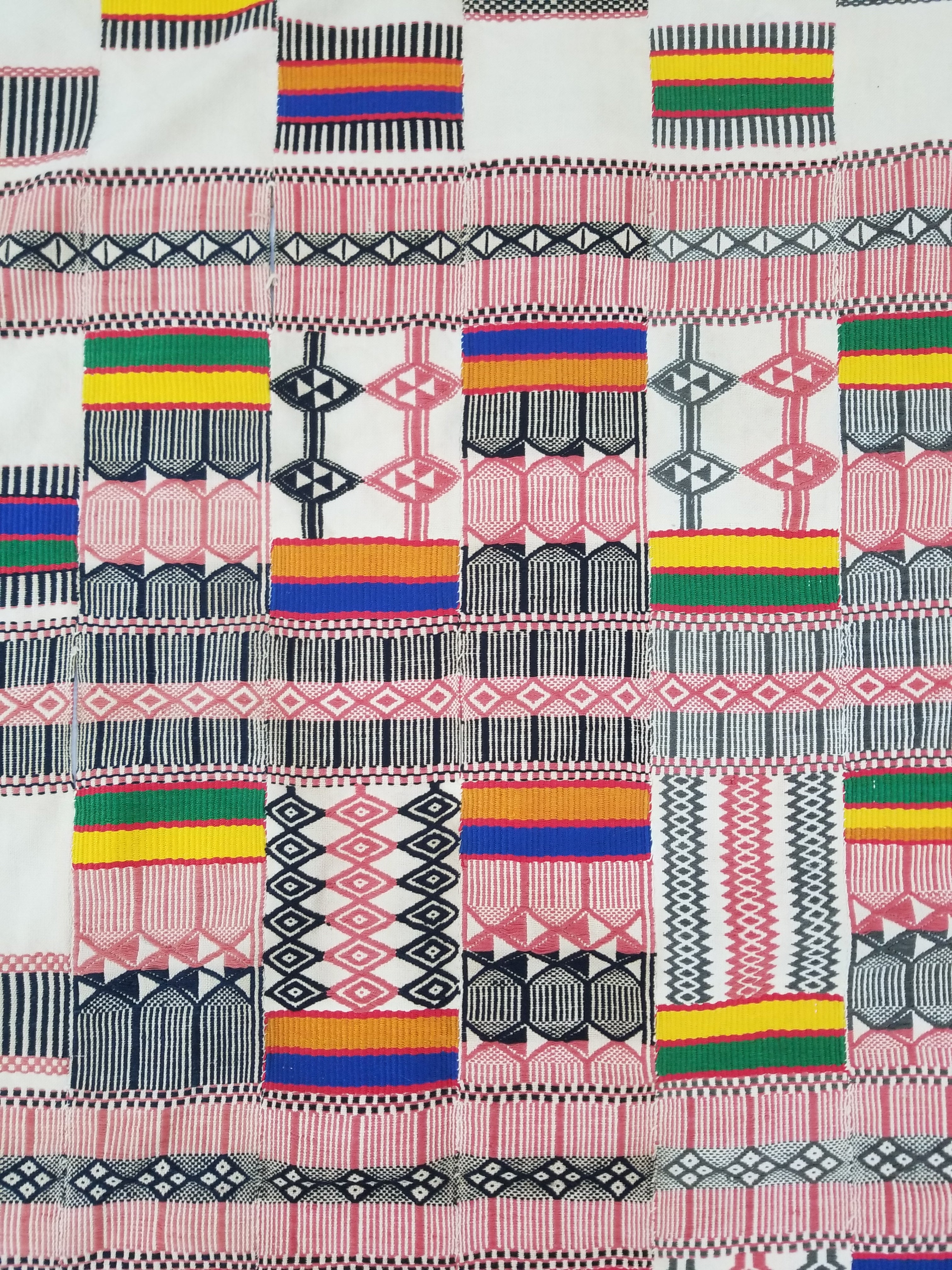 Vintage African Handwoven Ewe Kente Cloth - Ghana Ceremonial Textile 252x138cm