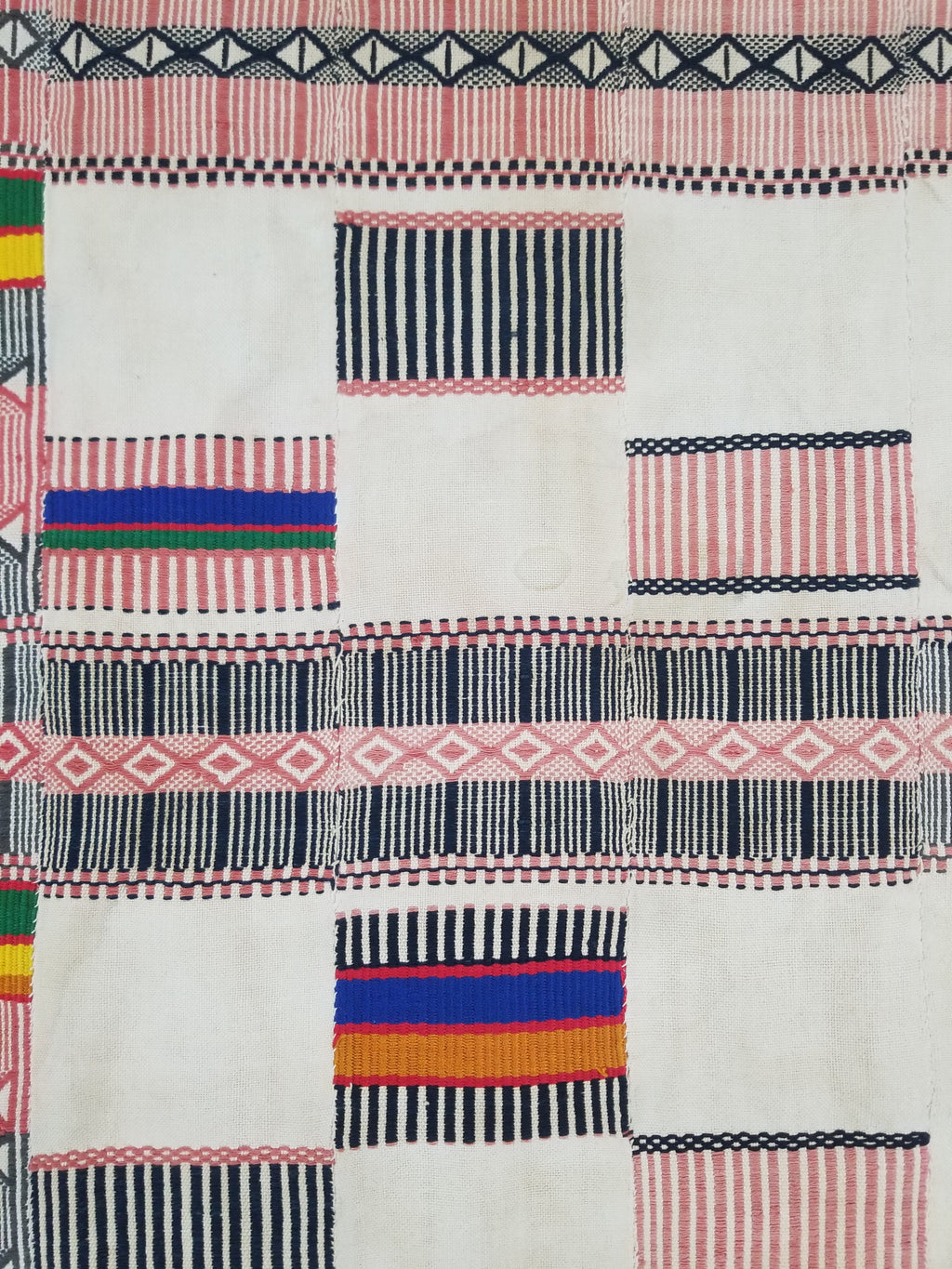 Vintage African Handwoven Ewe Kente Cloth - Ghana Ceremonial Textile 252x138cm