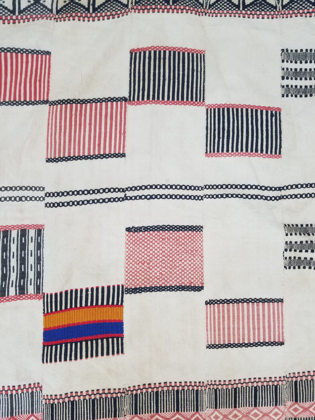 Vintage African Handwoven Ewe Kente Cloth - Ghana Ceremonial Textile 252x138cm