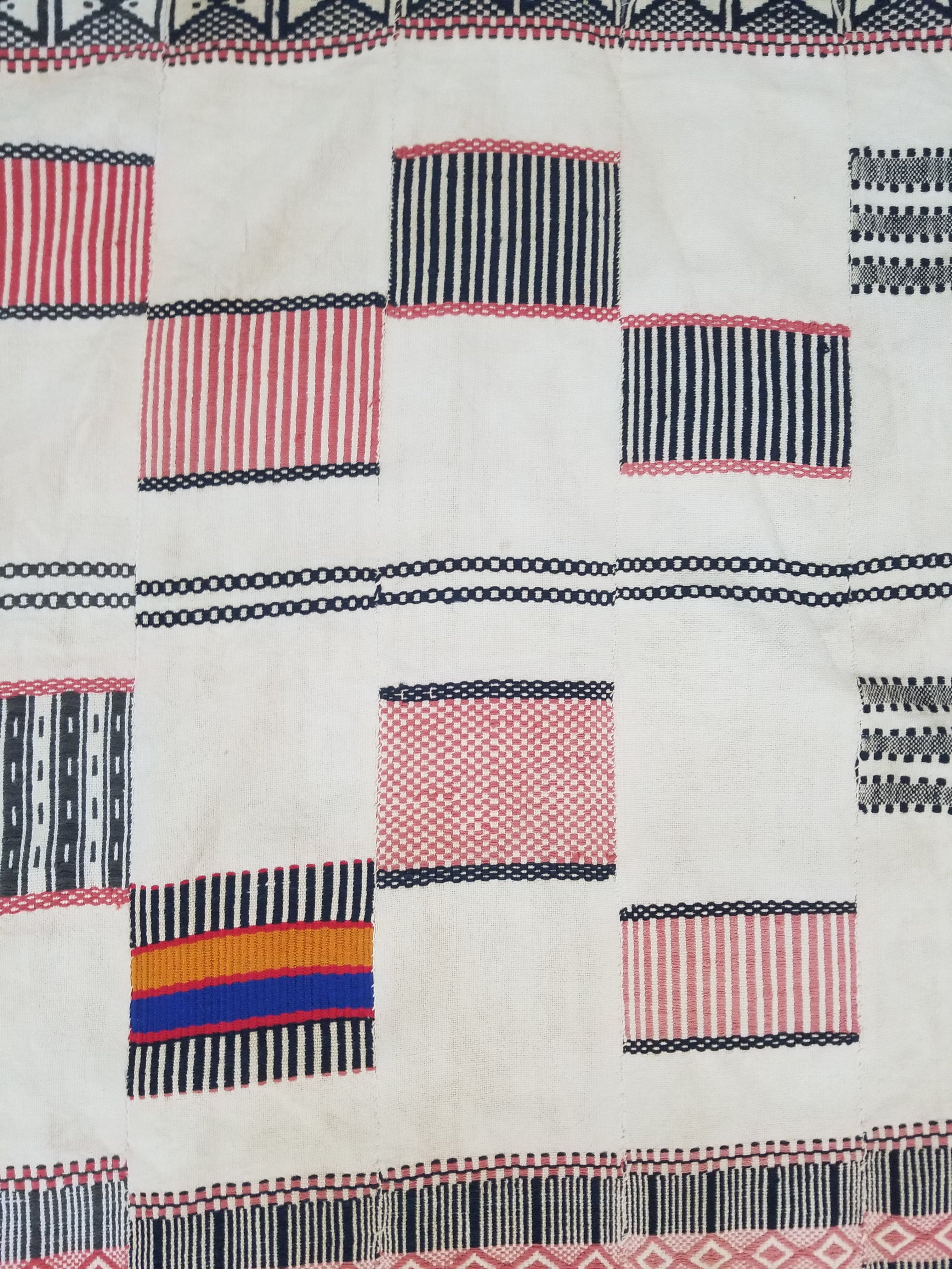 Vintage African Handwoven Ewe Kente Cloth - Ghana Ceremonial Textile 252x138cm
