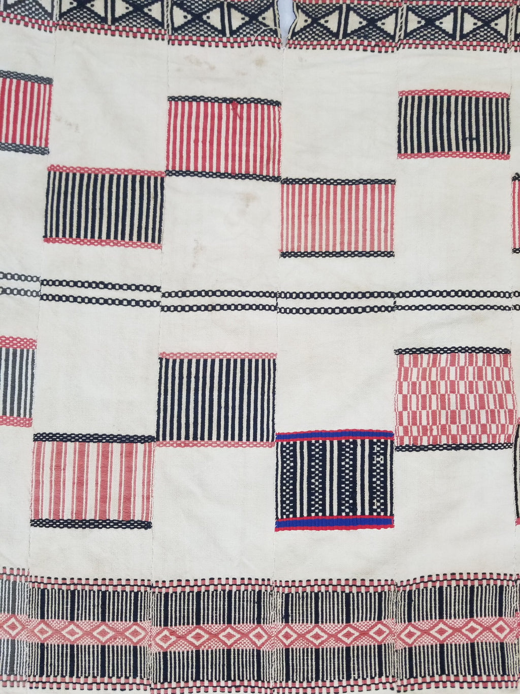Vintage African Handwoven Ewe Kente Cloth - Ghana Ceremonial Textile 252x138cm