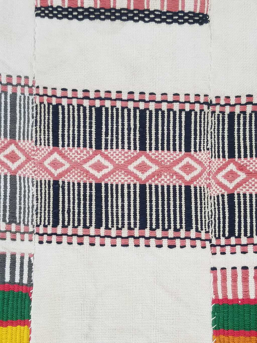 Vintage African Handwoven Ewe Kente Cloth - Ghana Ceremonial Textile 252x138cm