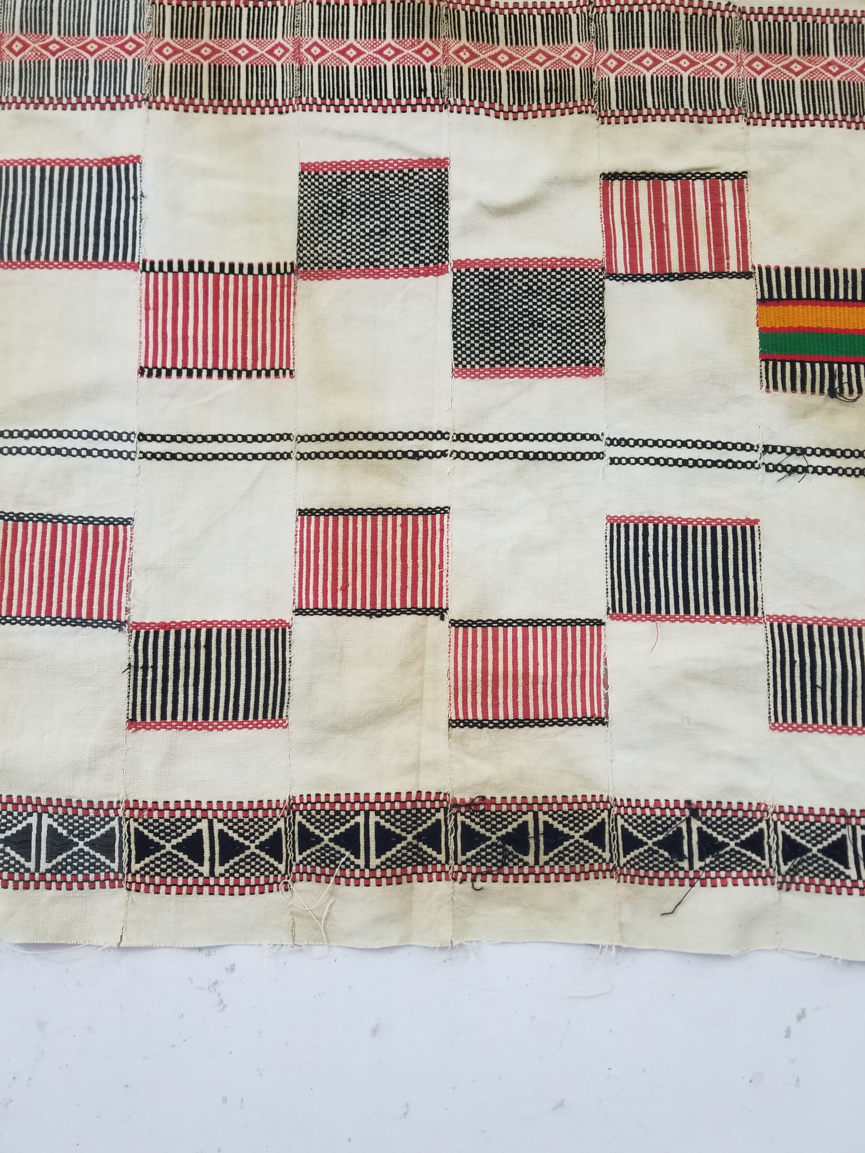 Vintage African Handwoven Ewe Kente Cloth - Ghana Ceremonial Textile 252x138cm