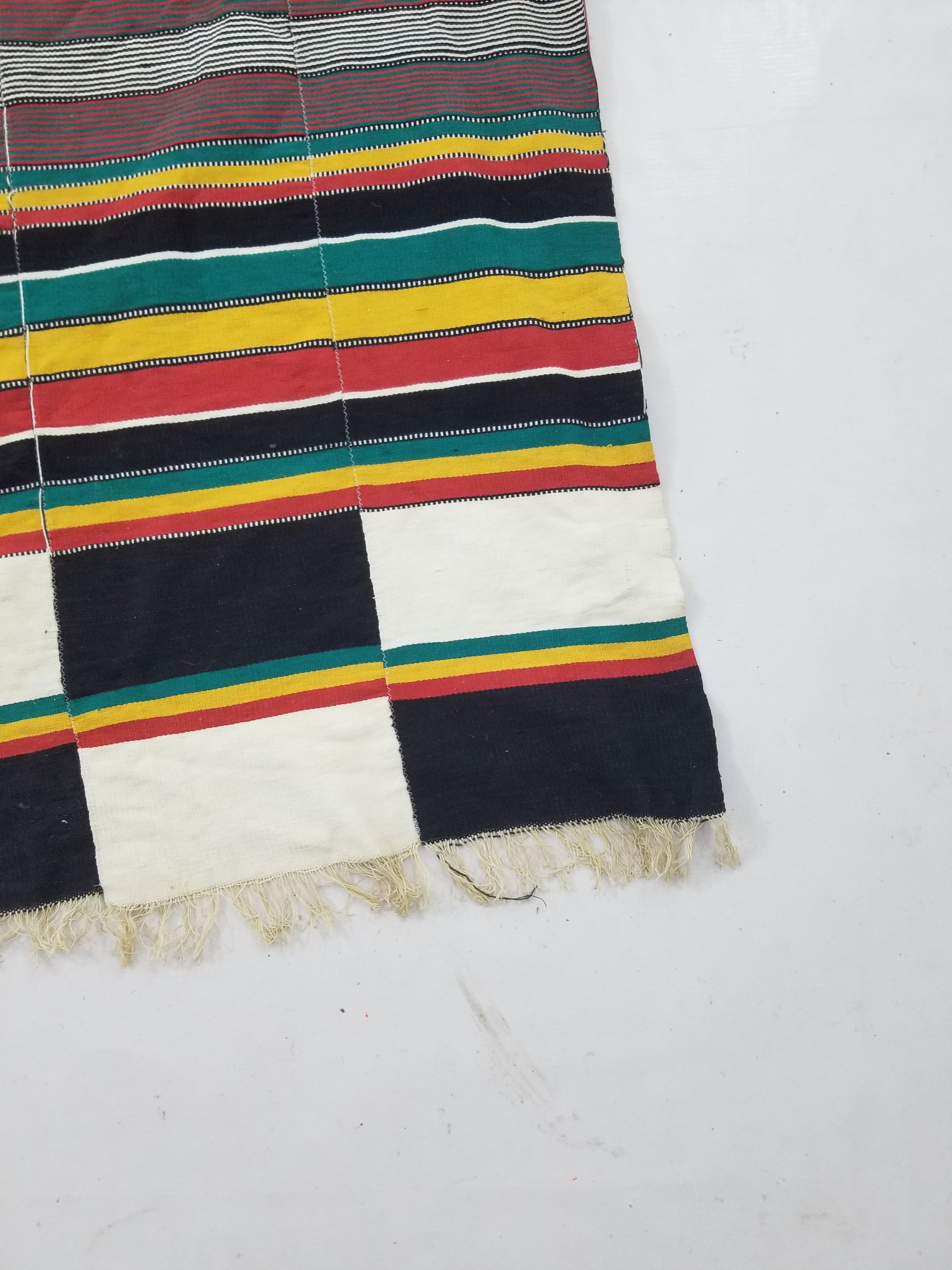 Antique African Fulani Style Handwoven Geometric Textile Throw 270x144cm