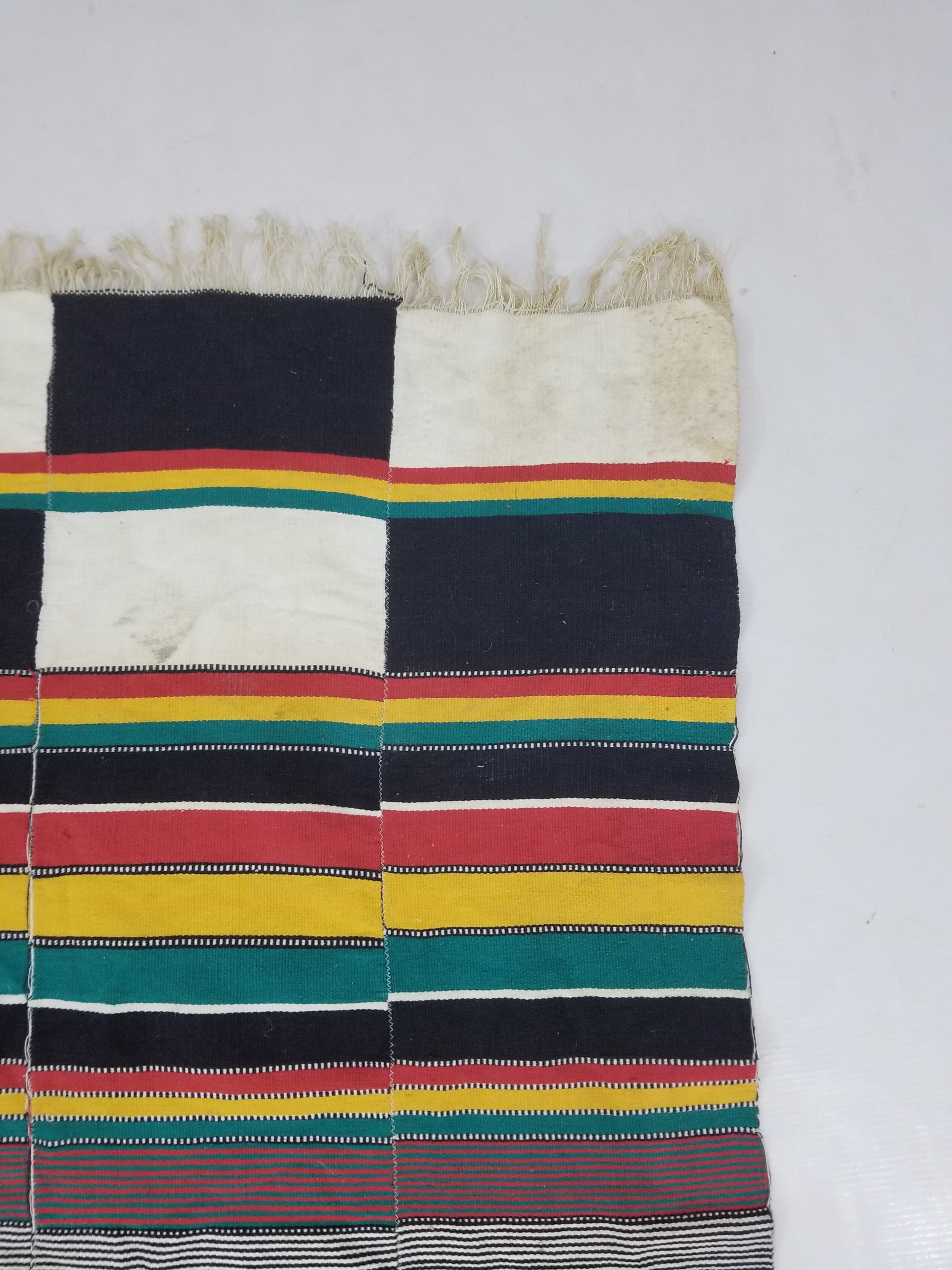 Antique African Fulani Style Handwoven Geometric Textile Throw 270x144cm