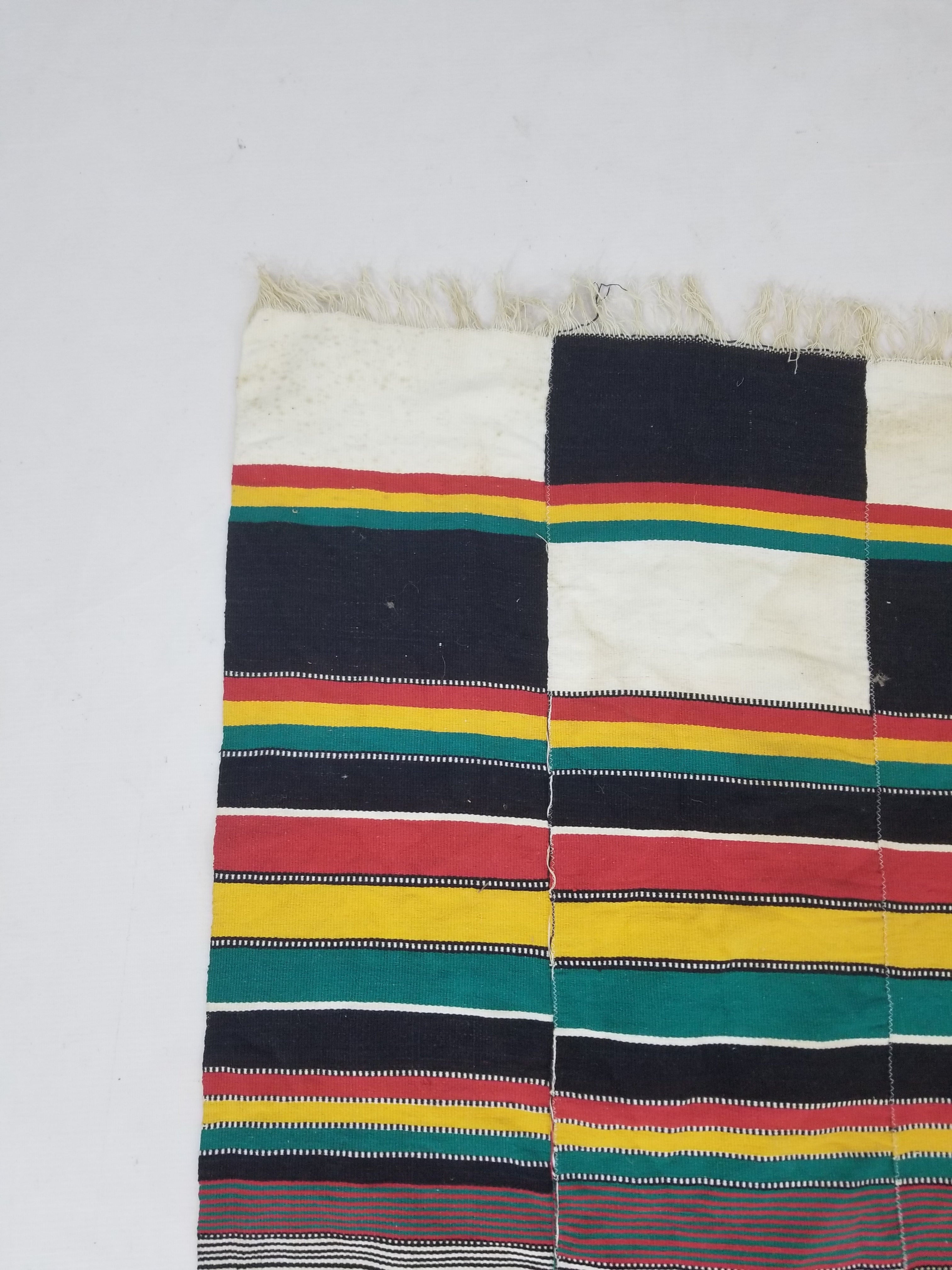 Antique African Fulani Style Handwoven Geometric Textile Throw 270x144cm