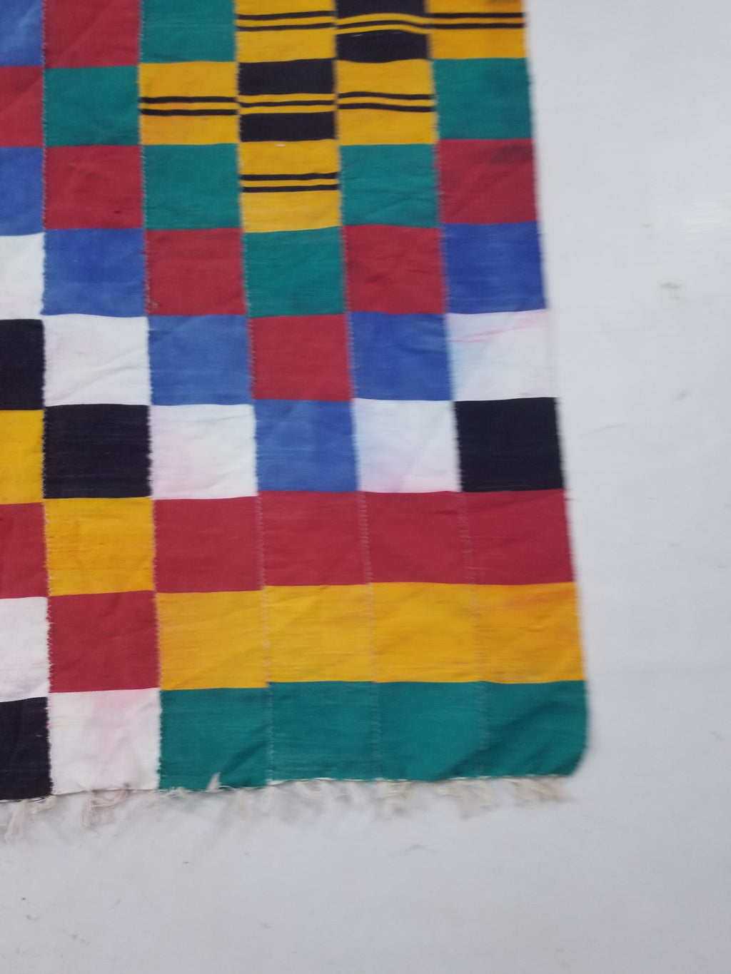 Vintage African Handwoven Ewe Kente Cloth - Ghana Ceremonial Textile 220x125cm