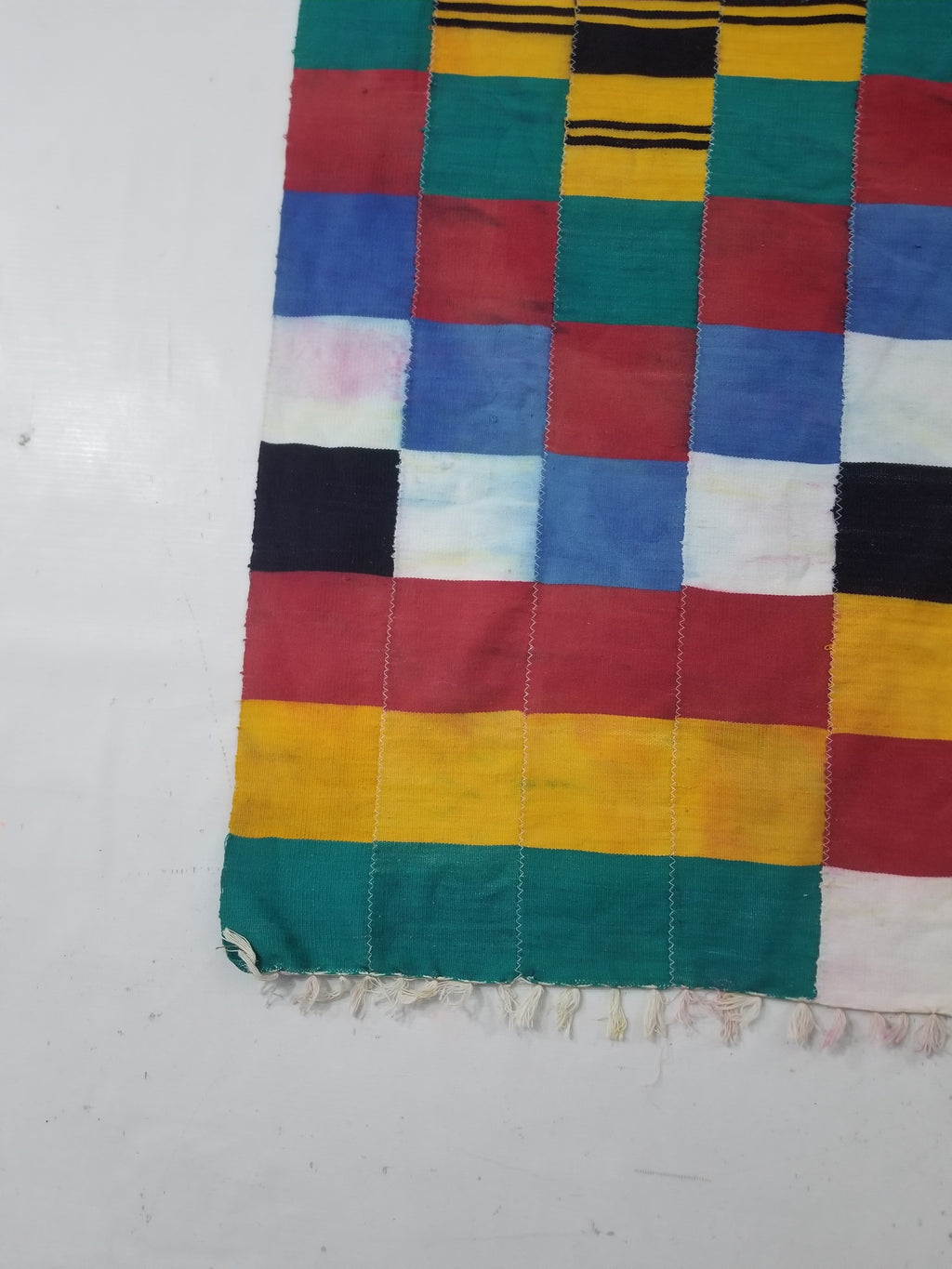 Vintage African Handwoven Ewe Kente Cloth - Ghana Ceremonial Textile 220x125cm