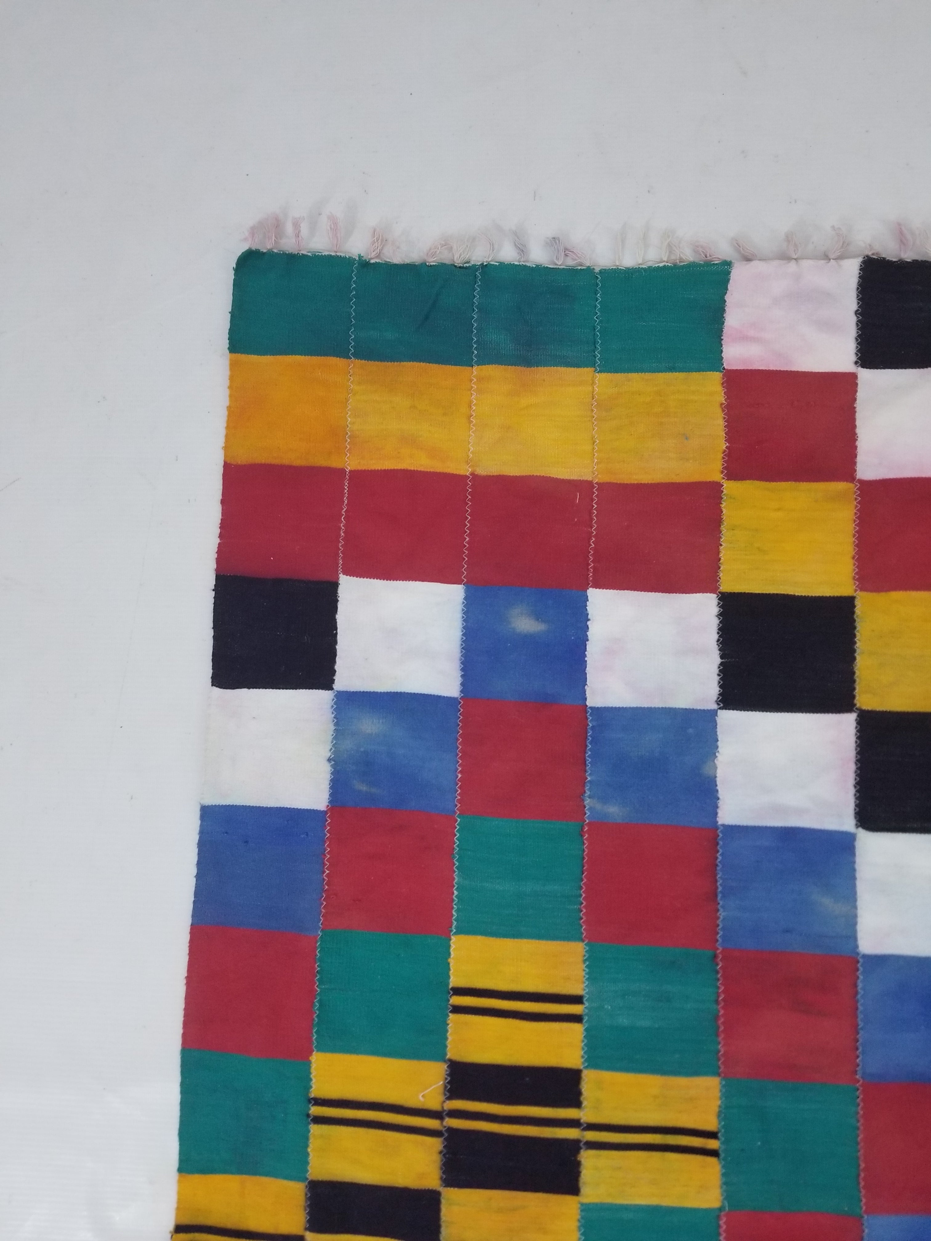 Vintage African Handwoven Ewe Kente Cloth - Ghana Ceremonial Textile 220x125cm