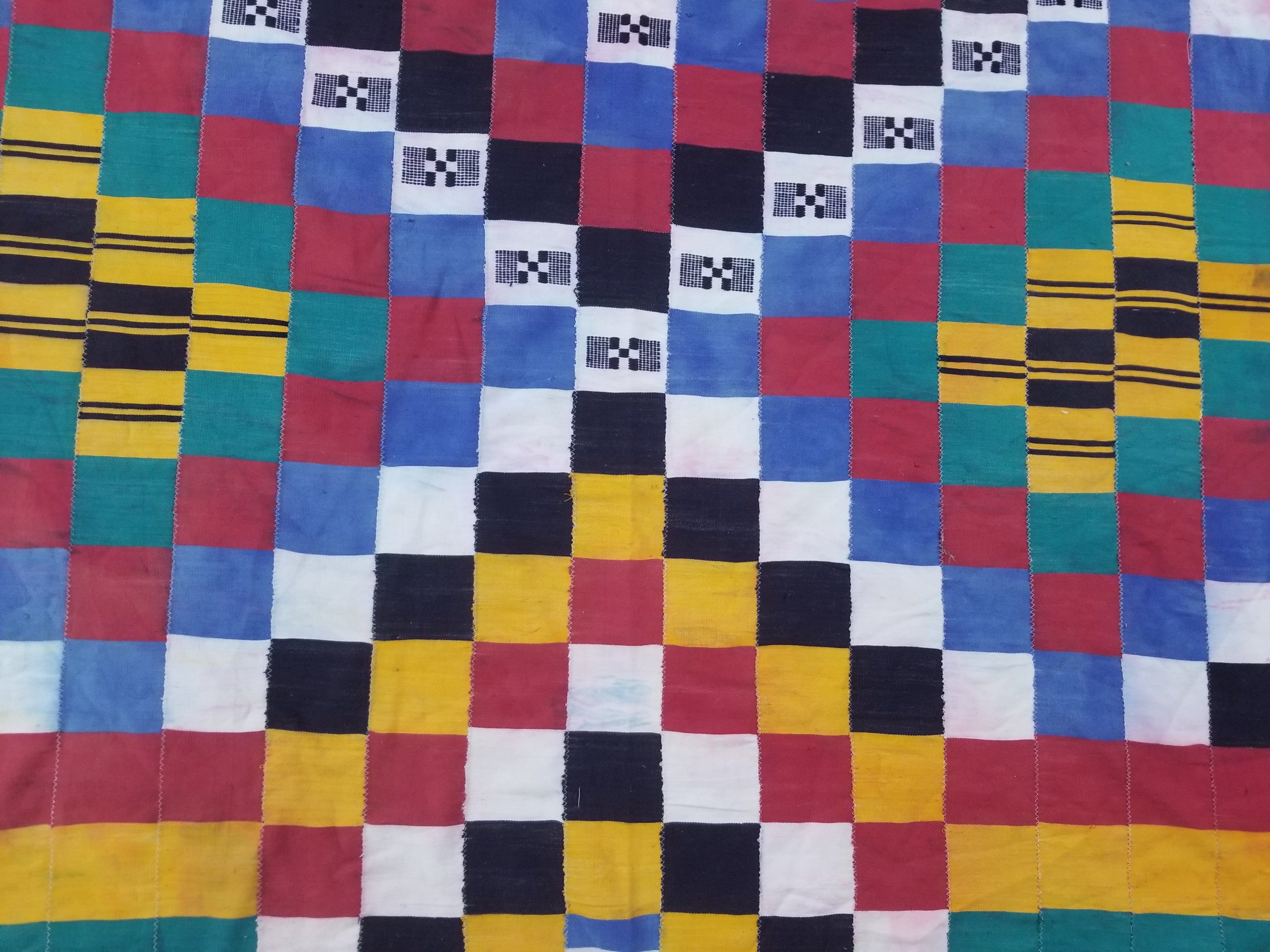 Vintage African Handwoven Ewe Kente Cloth - Ghana Ceremonial Textile 220x125cm