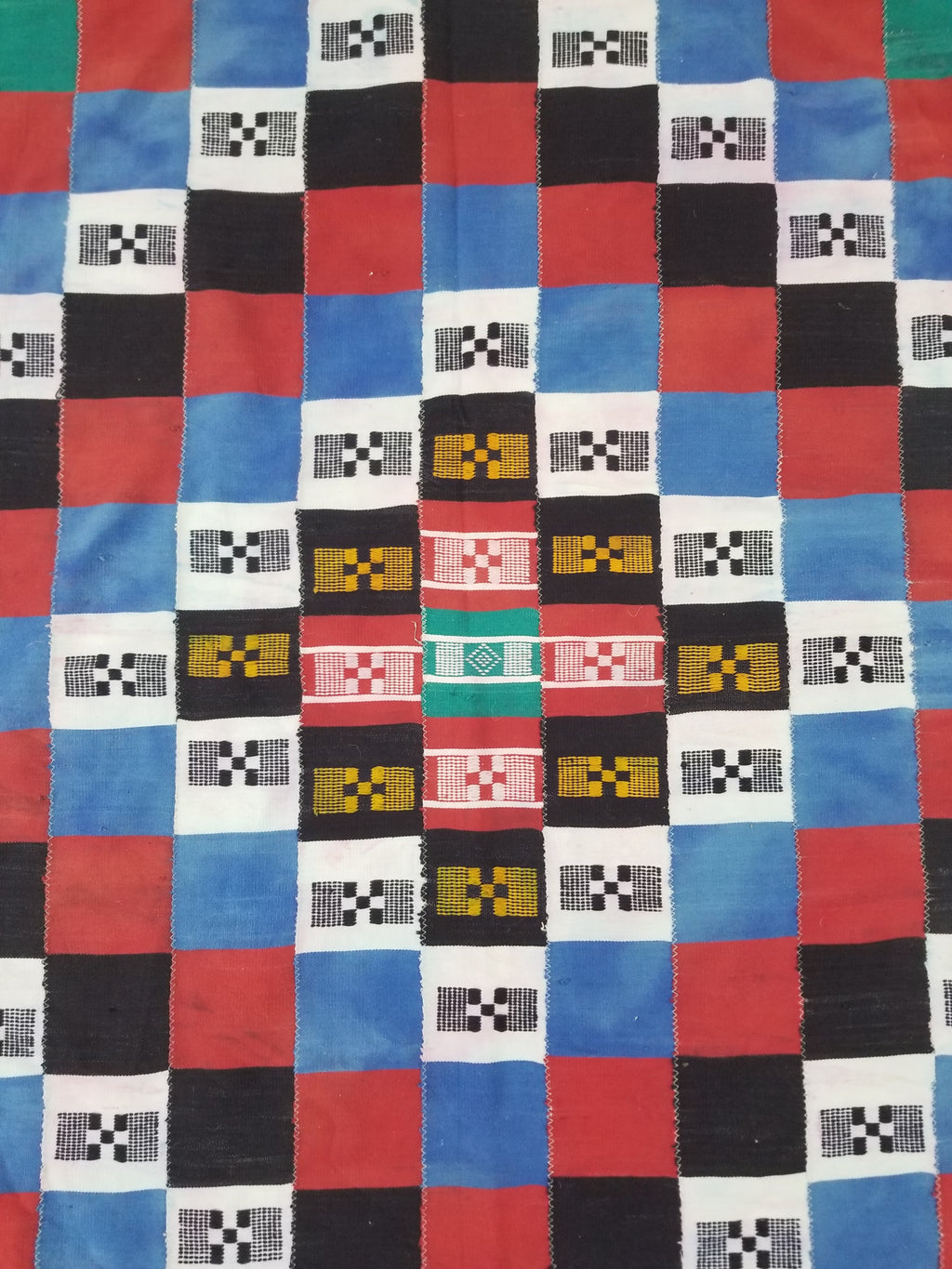 Vintage African Handwoven Ewe Kente Cloth - Ghana Ceremonial Textile 220x125cm